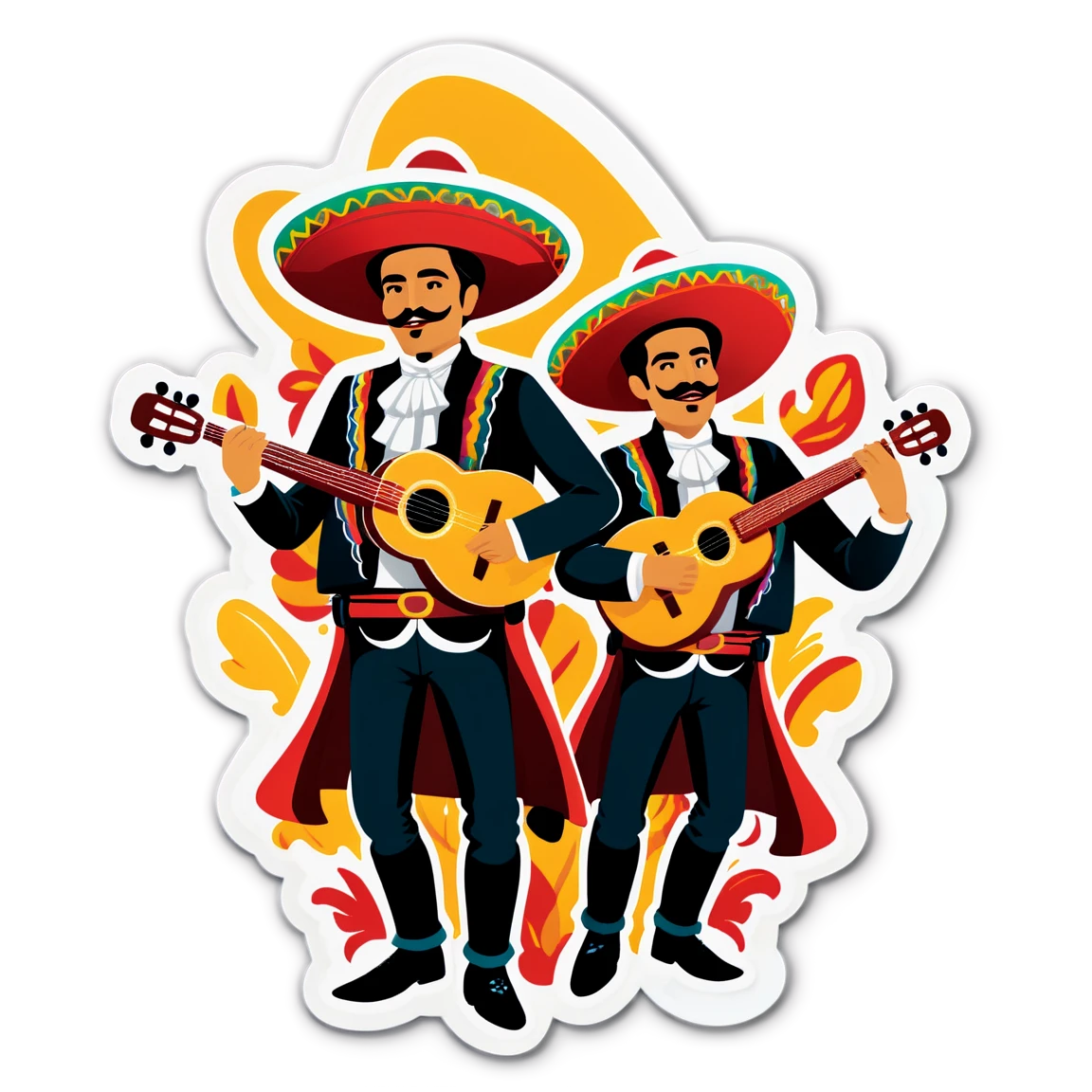 Mexican sticker with mariachi band, Mexican sticker