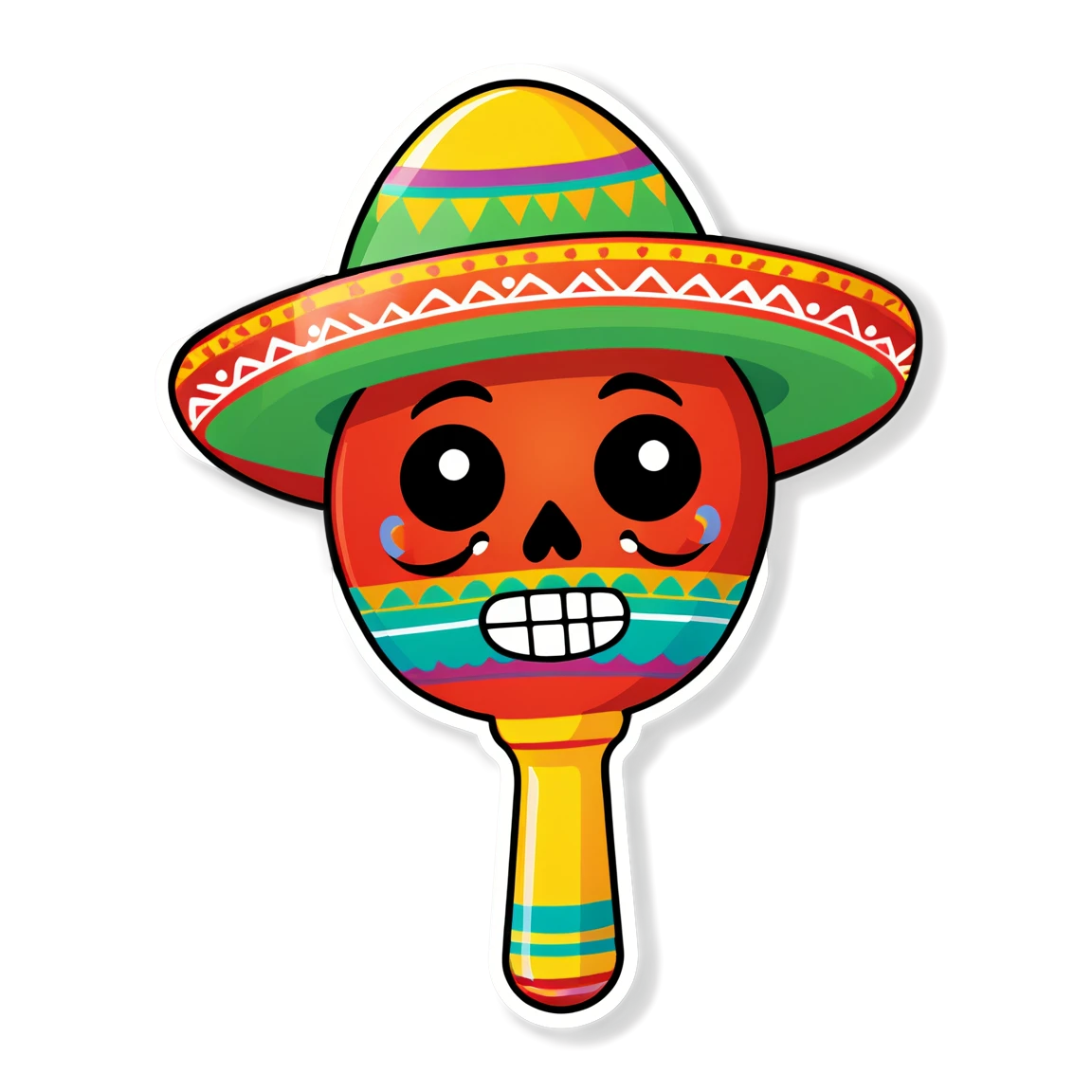 Mexican sticker with maraca, Mexican sticker