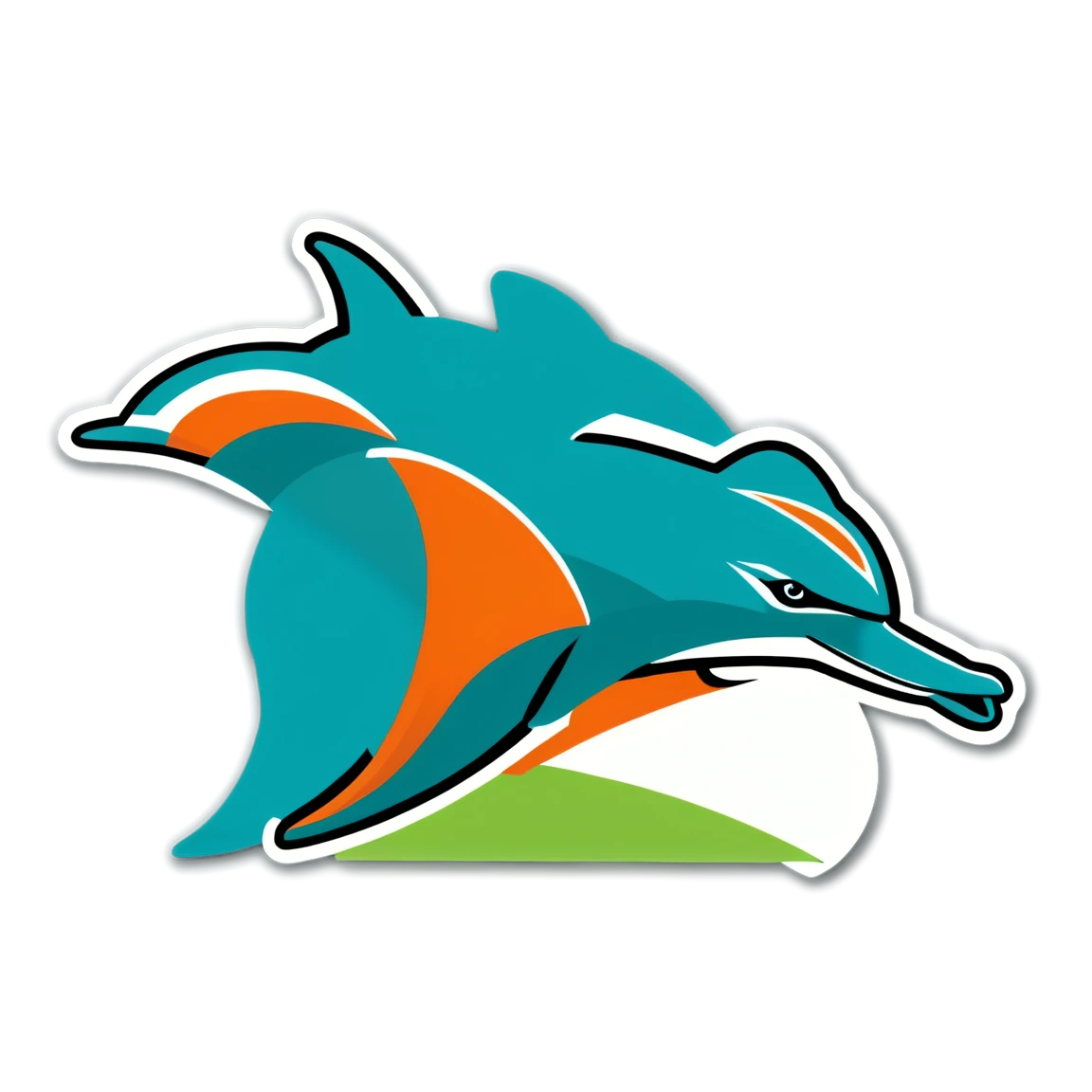 Miami Dolphins kicking a field goal, football sticker, Miami Dolphins sticker