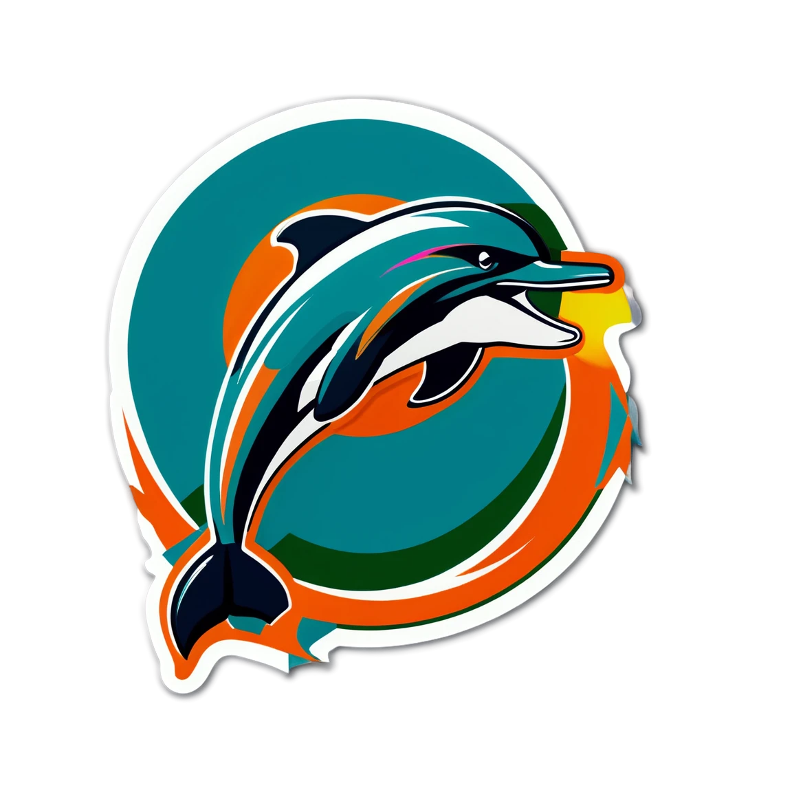 Miami Dolphins in the stadium, football sticker, Miami Dolphins sticker