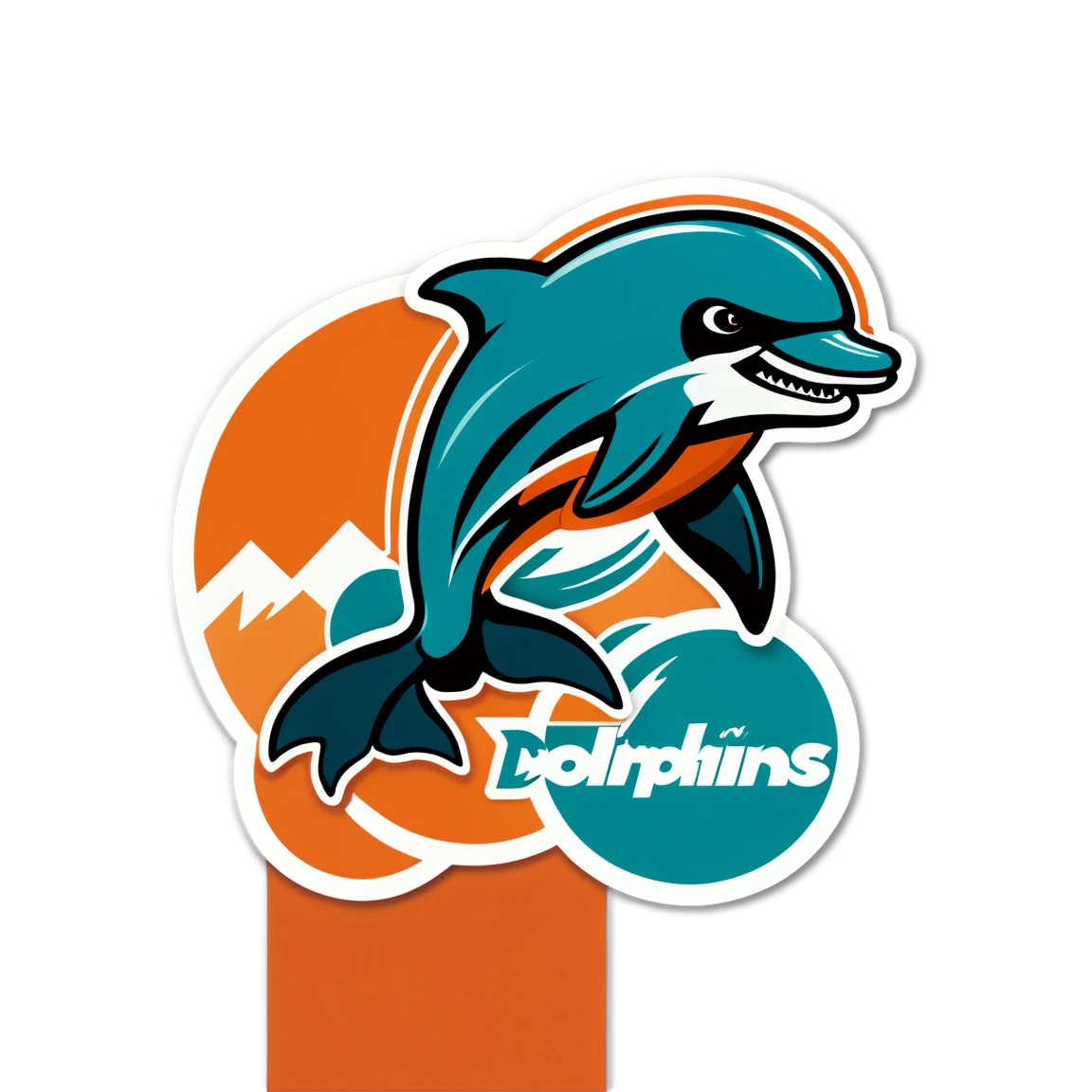 Miami Dolphins cheering fans, football sticker, Miami Dolphins sticker