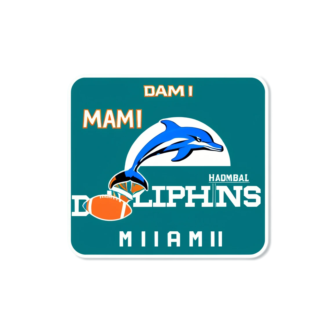 Miami Dolphins with score board, football sticker, Miami Dolphins sticker