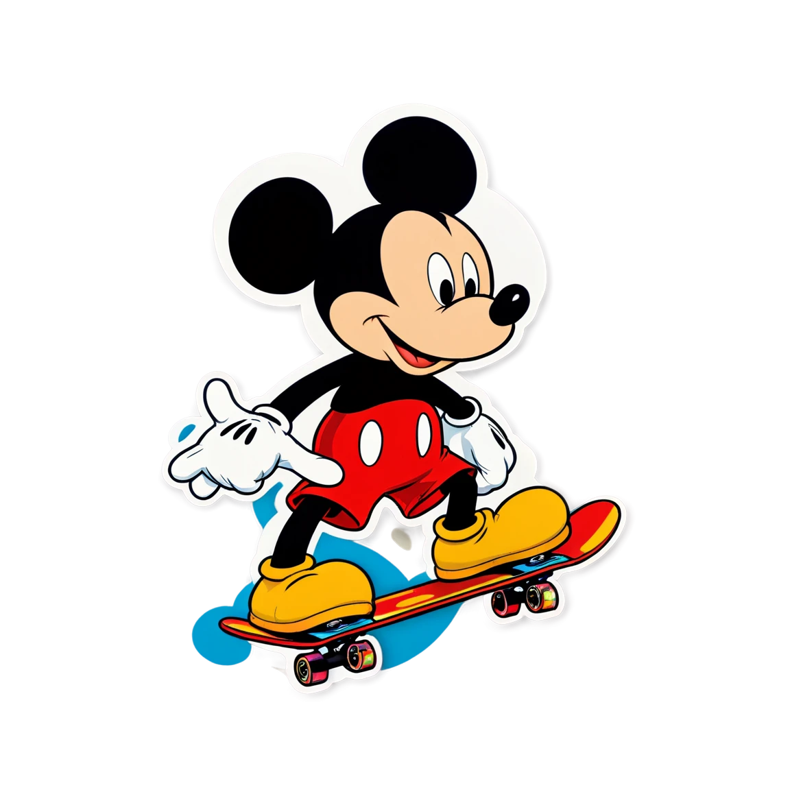 Mickey Mouse on a skateboard, Mickey Mouse sticker