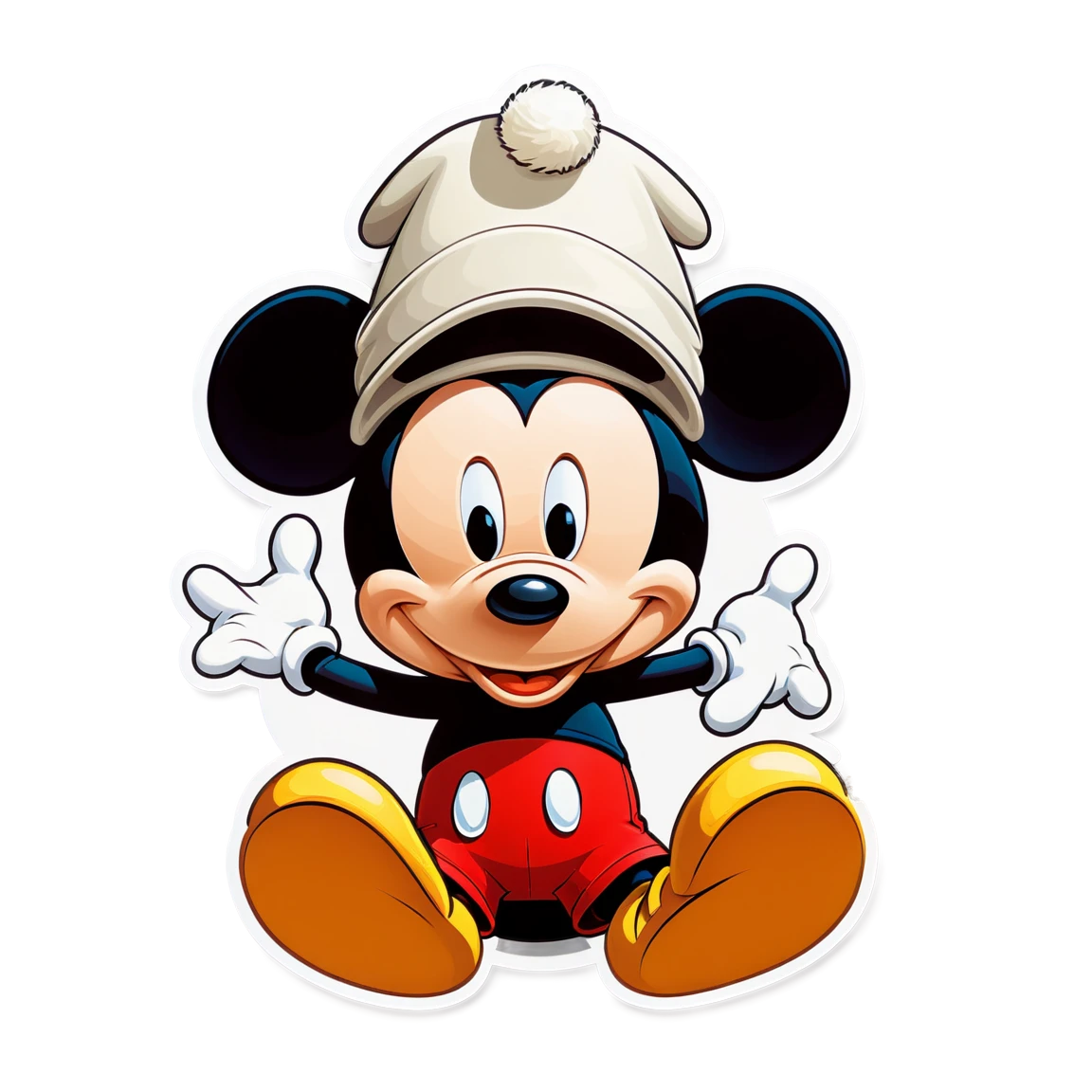 Mickey Mouse wearing a hat, Mickey Mouse sticker