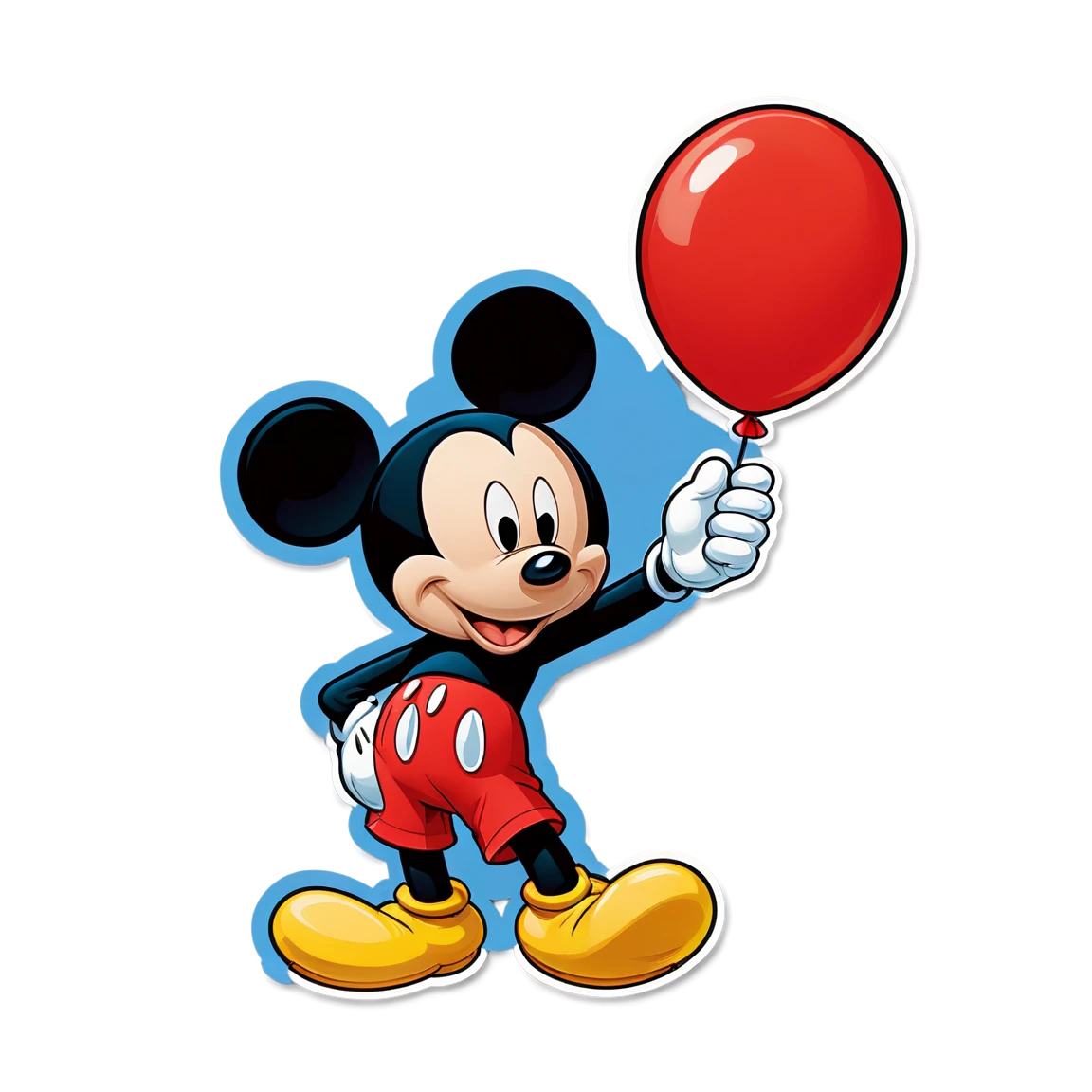 Mickey Mouse holding a balloon, Mickey Mouse sticker