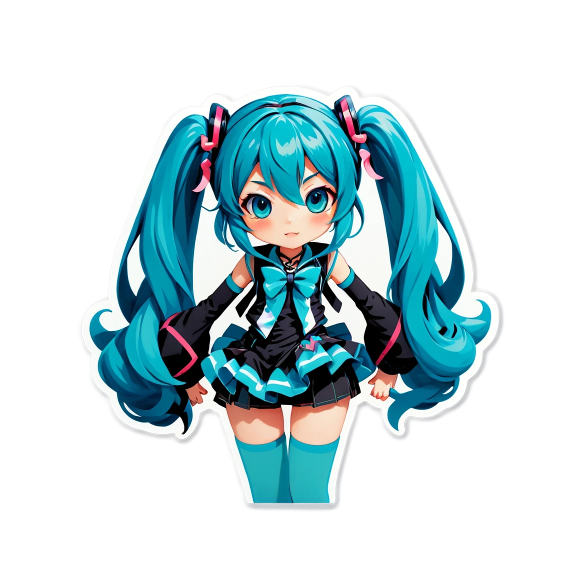 Miku with twin-tails, singer sticker, Miku sticker