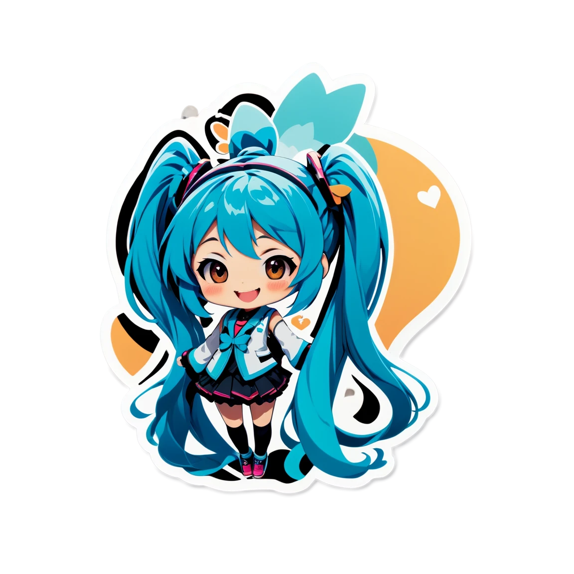 Miku smiling, singer sticker, Miku sticker