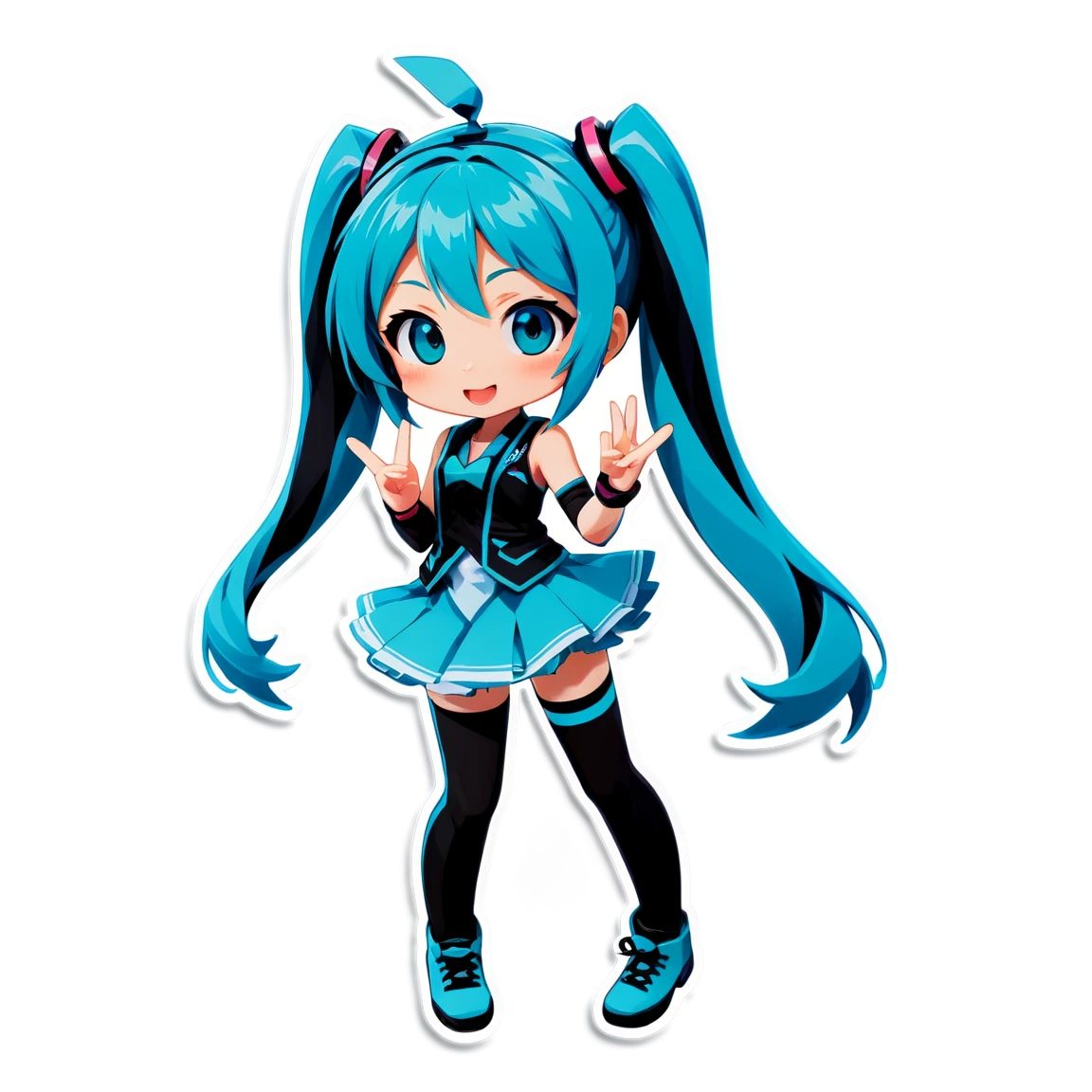 Miku on stage, singer sticker, Miku sticker