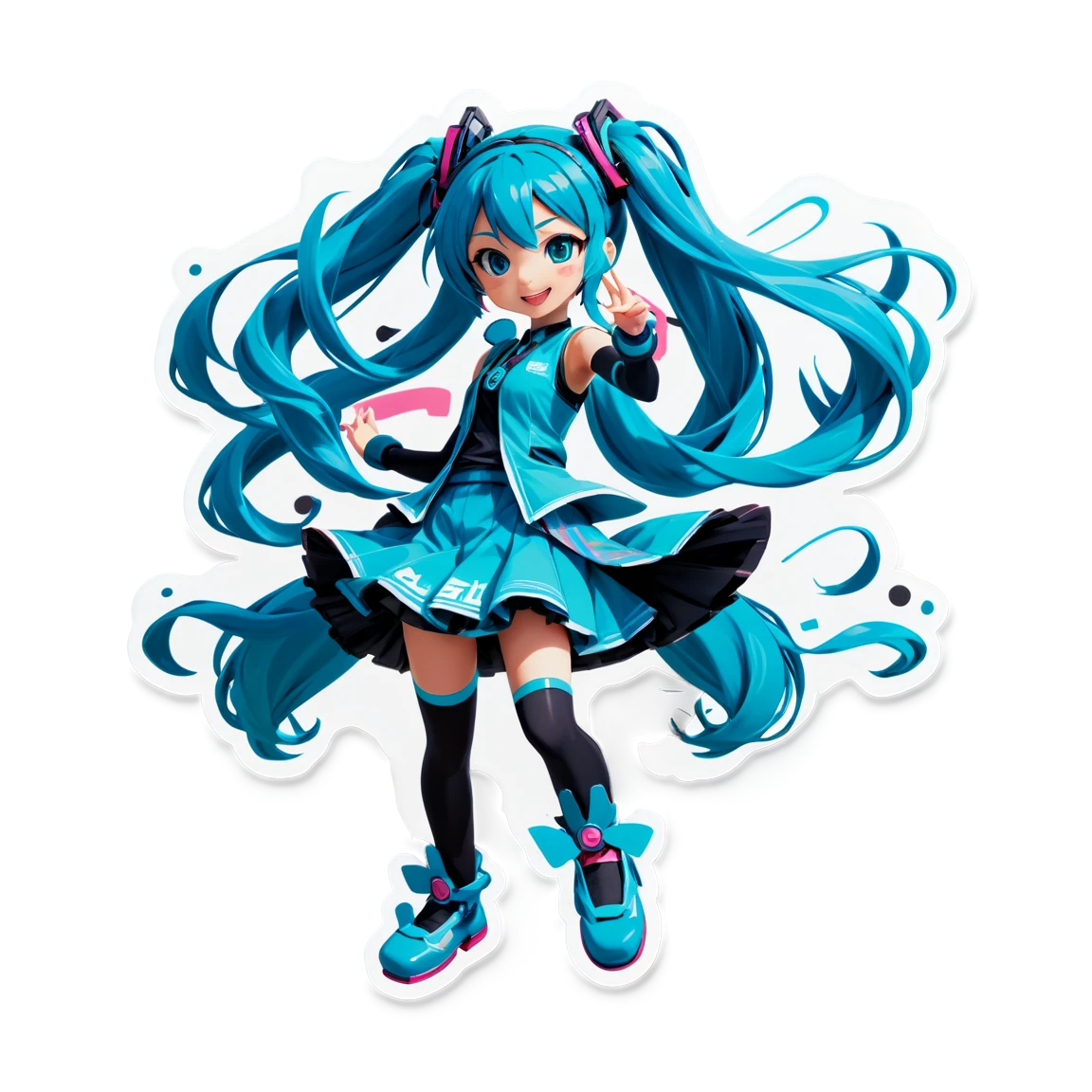 Miku dancing, singer sticker, Miku sticker