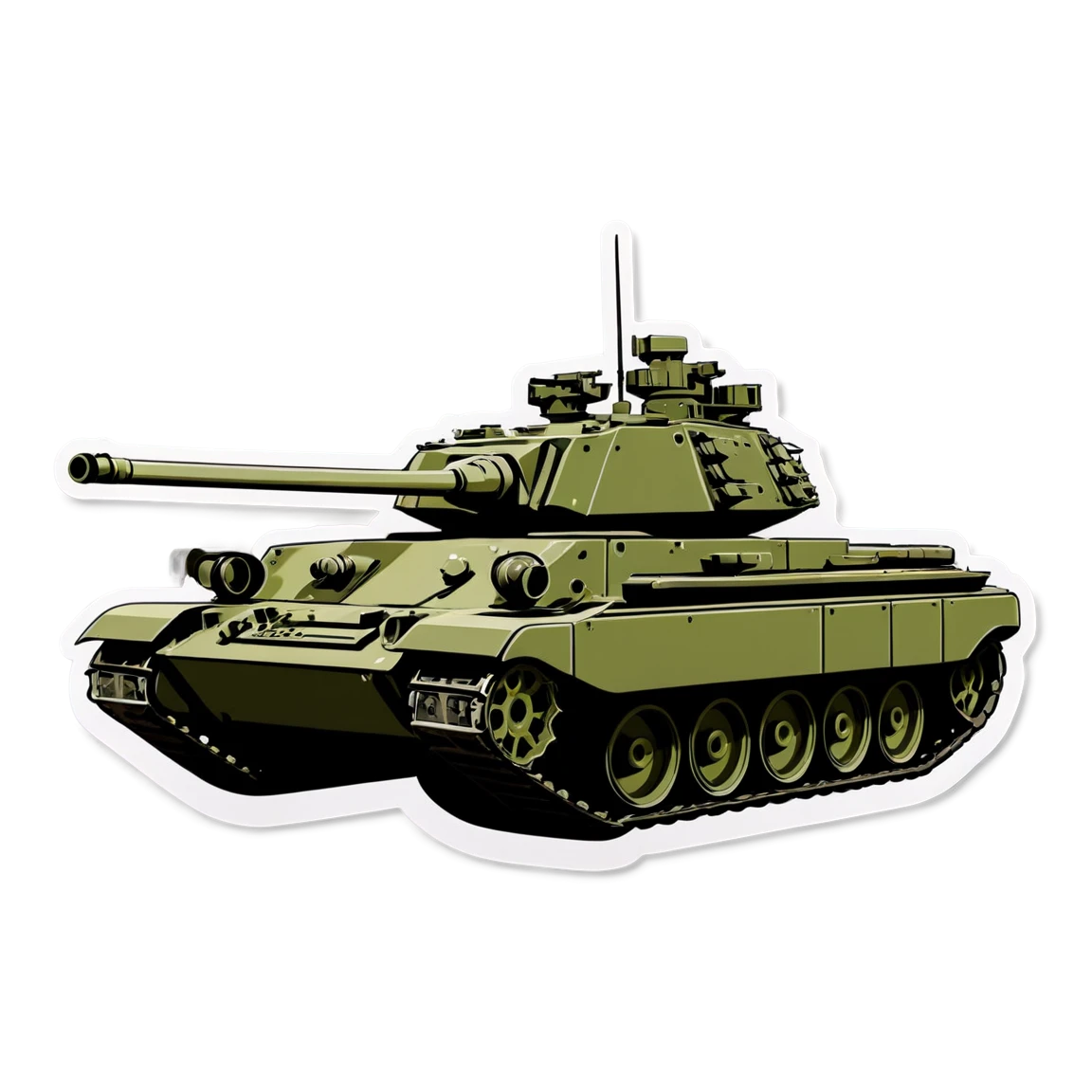 Military sticker with a tank, military sticker