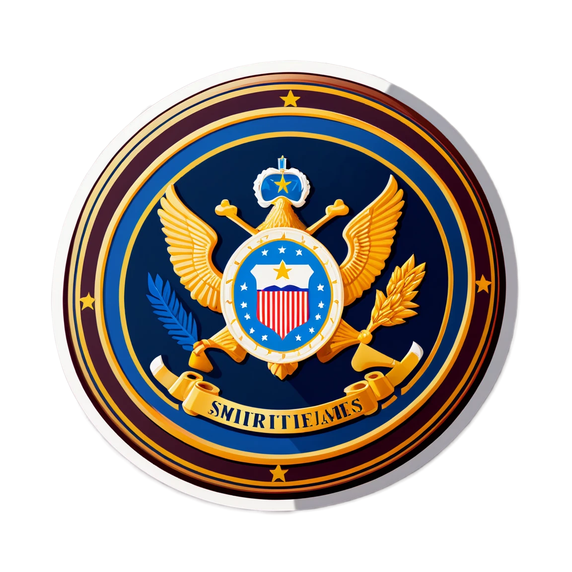 Military sticker with a badge, military sticker