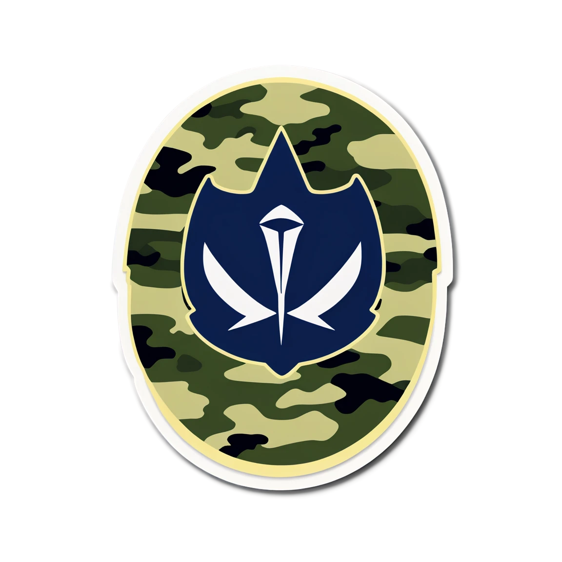 Military sticker in camouflage, military sticker