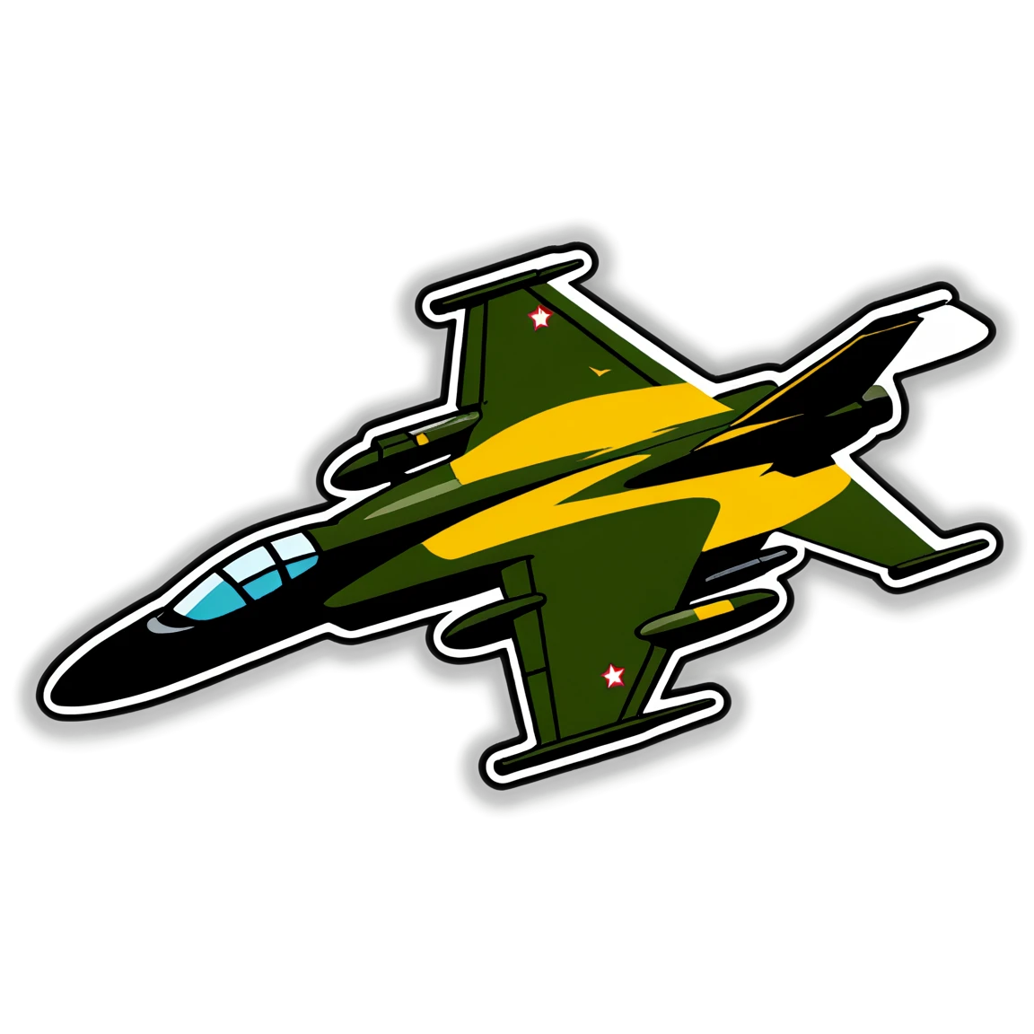 Military sticker with an aircraft, military sticker