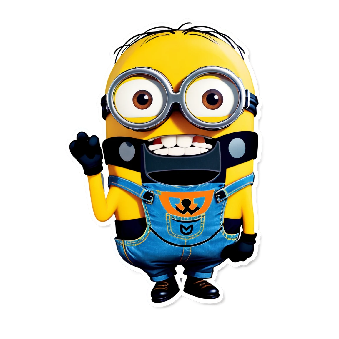 Minion wearing goggles, funny sticker, Minion sticker