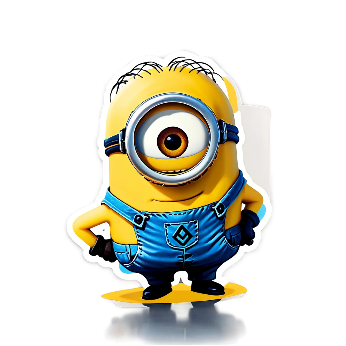 Minion with two eyes, funny sticker, Minion sticker