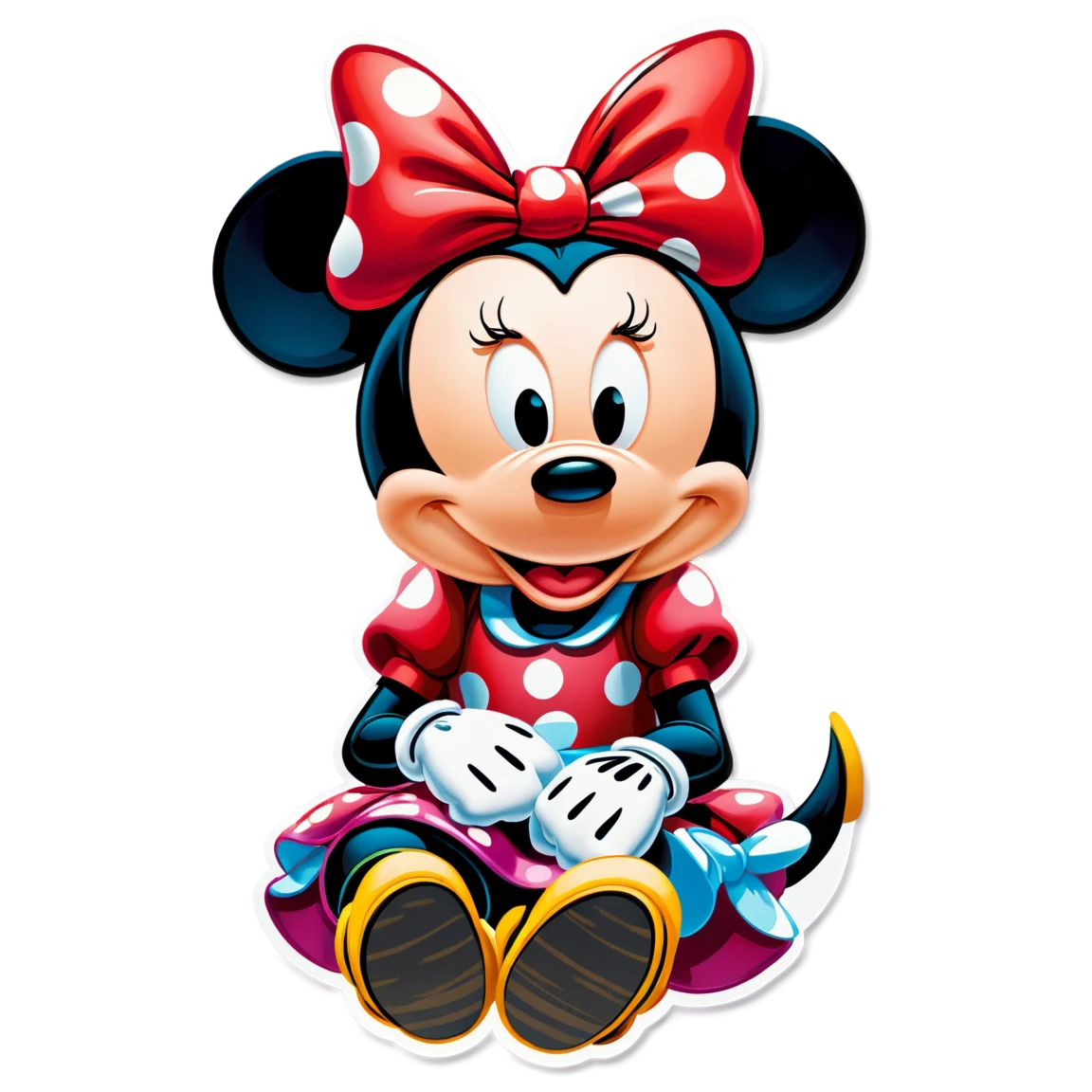 Minnie Mouse sitting, Minnie Mouse sticker