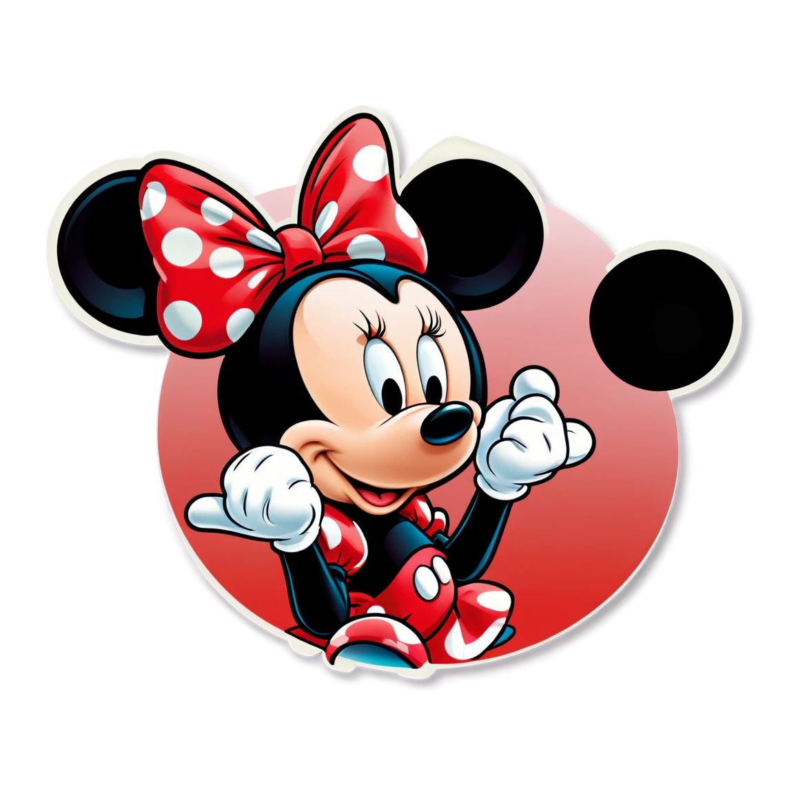 Minnie Mouse with Mickey Mouse, Minnie Mouse sticker