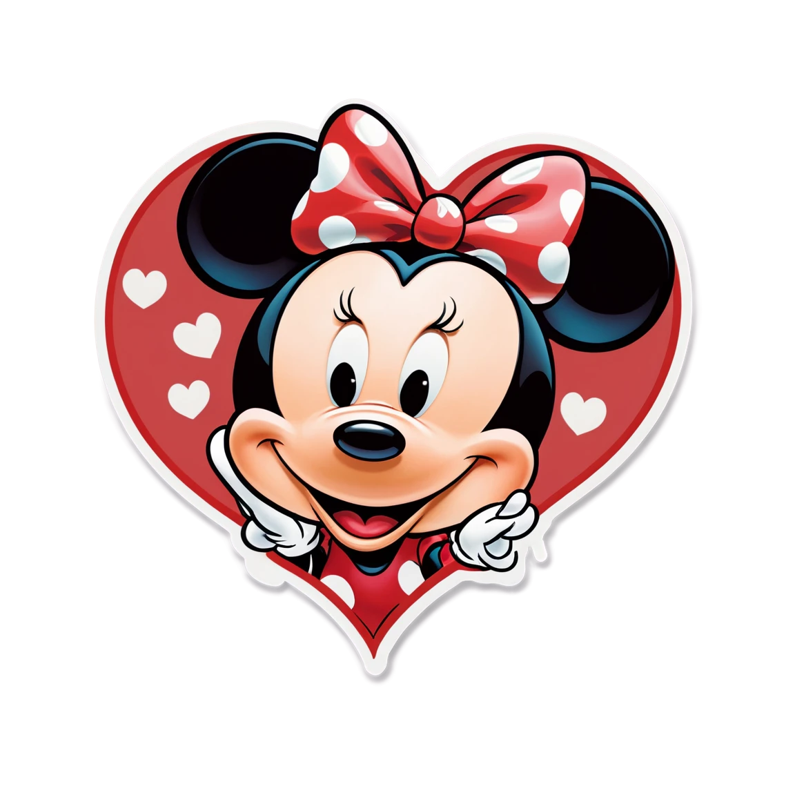 Minnie Mouse with a heart, Minnie Mouse sticker