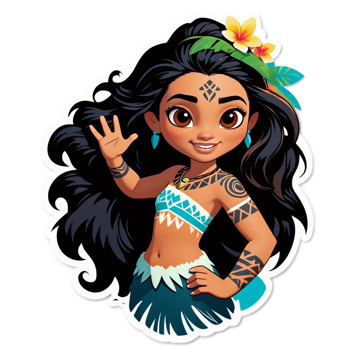 Moana with tribal tattoos, Moana sticker