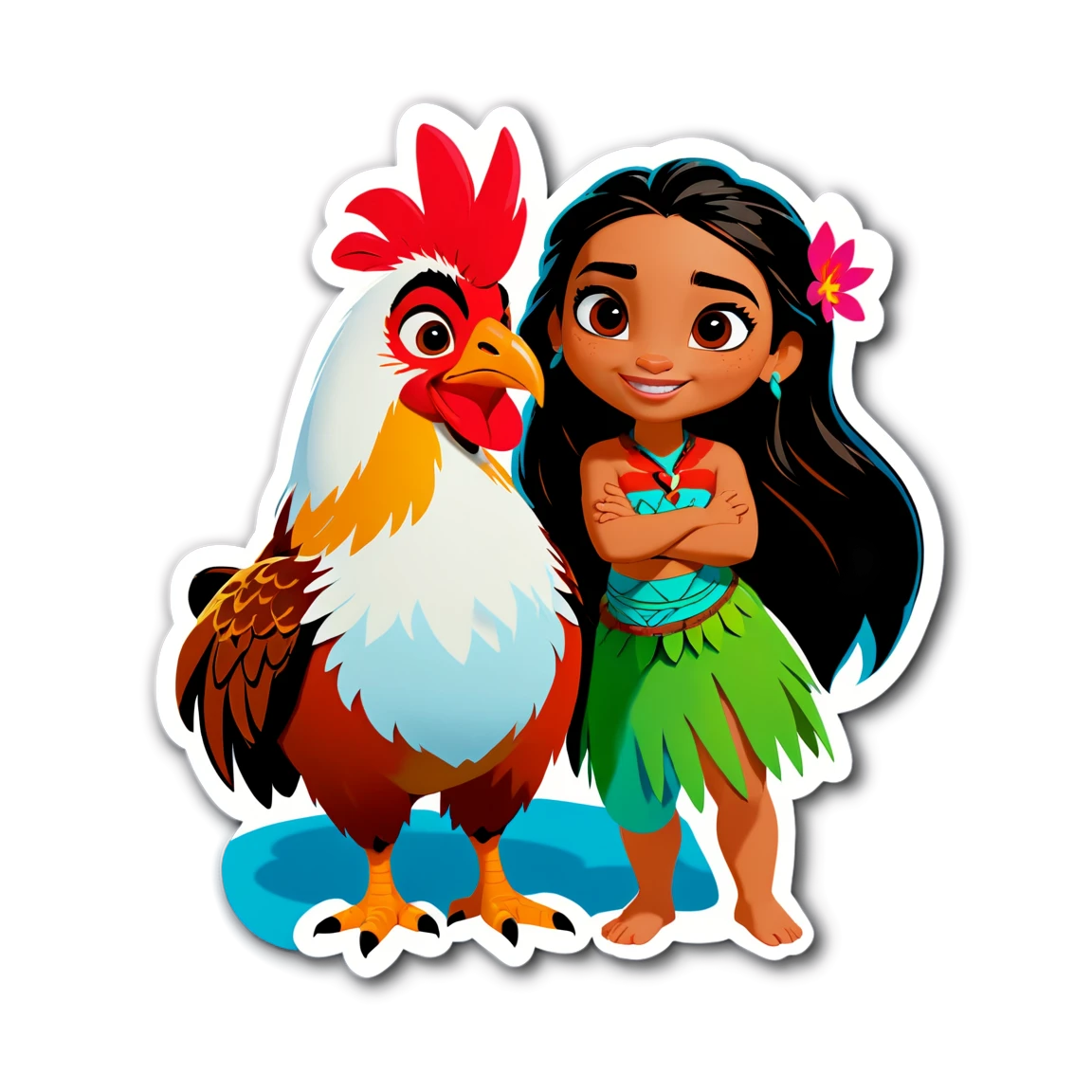 Moana with Heihei, Moana sticker