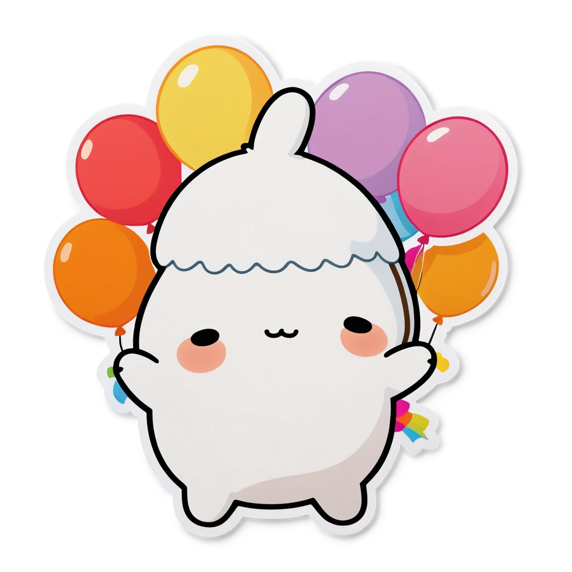 Molang with balloons, Molang sticker