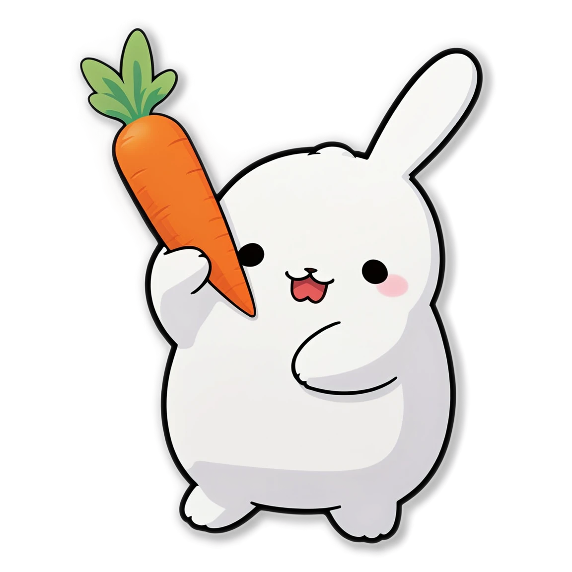 Molang holding a carrot, Molang st icker