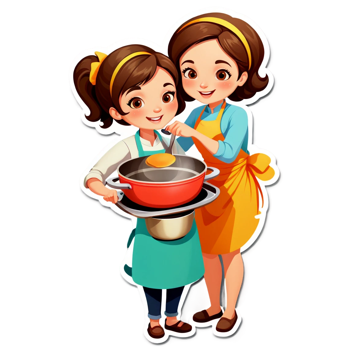 Mom cooking, mom sticker