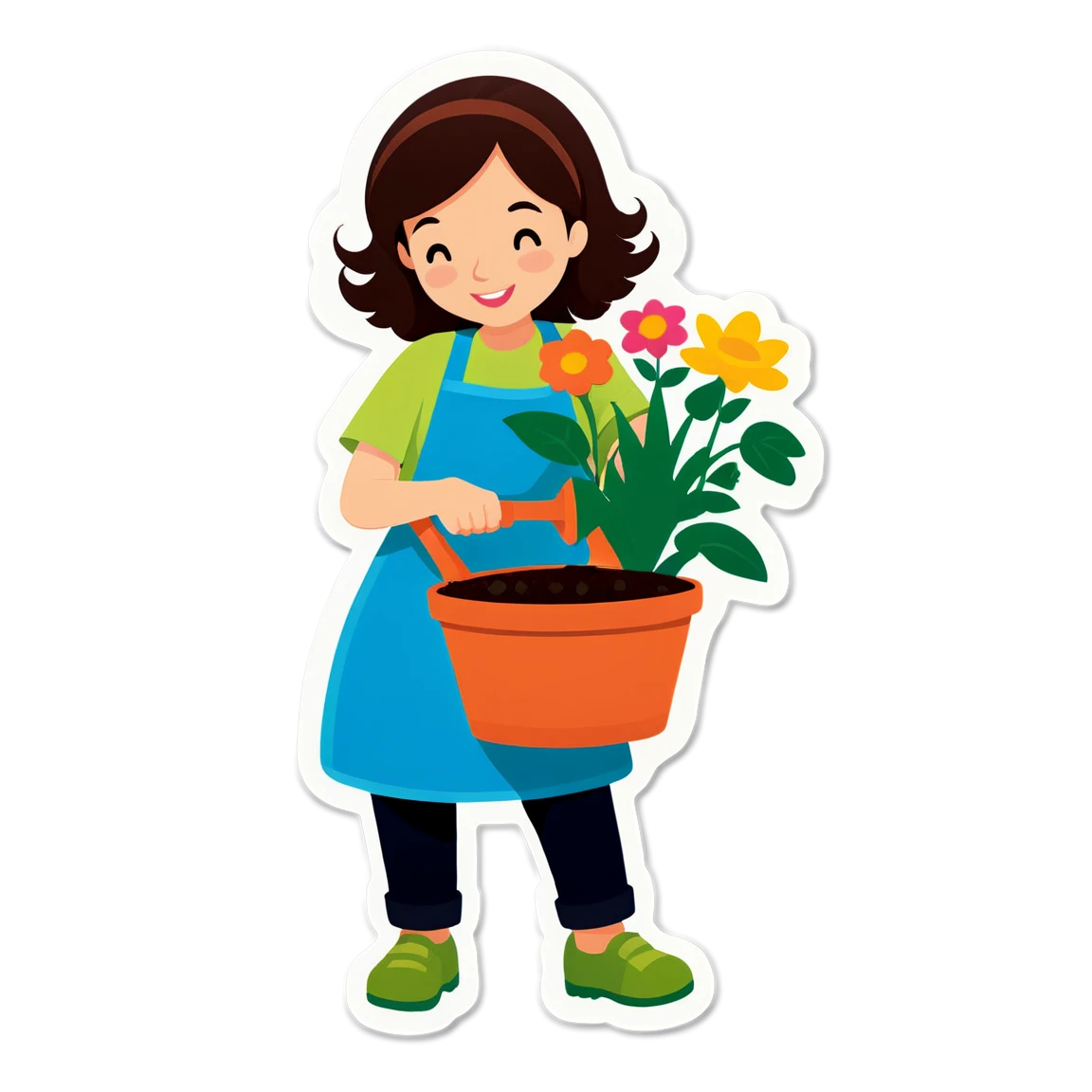 Mom gardening, mom sticker