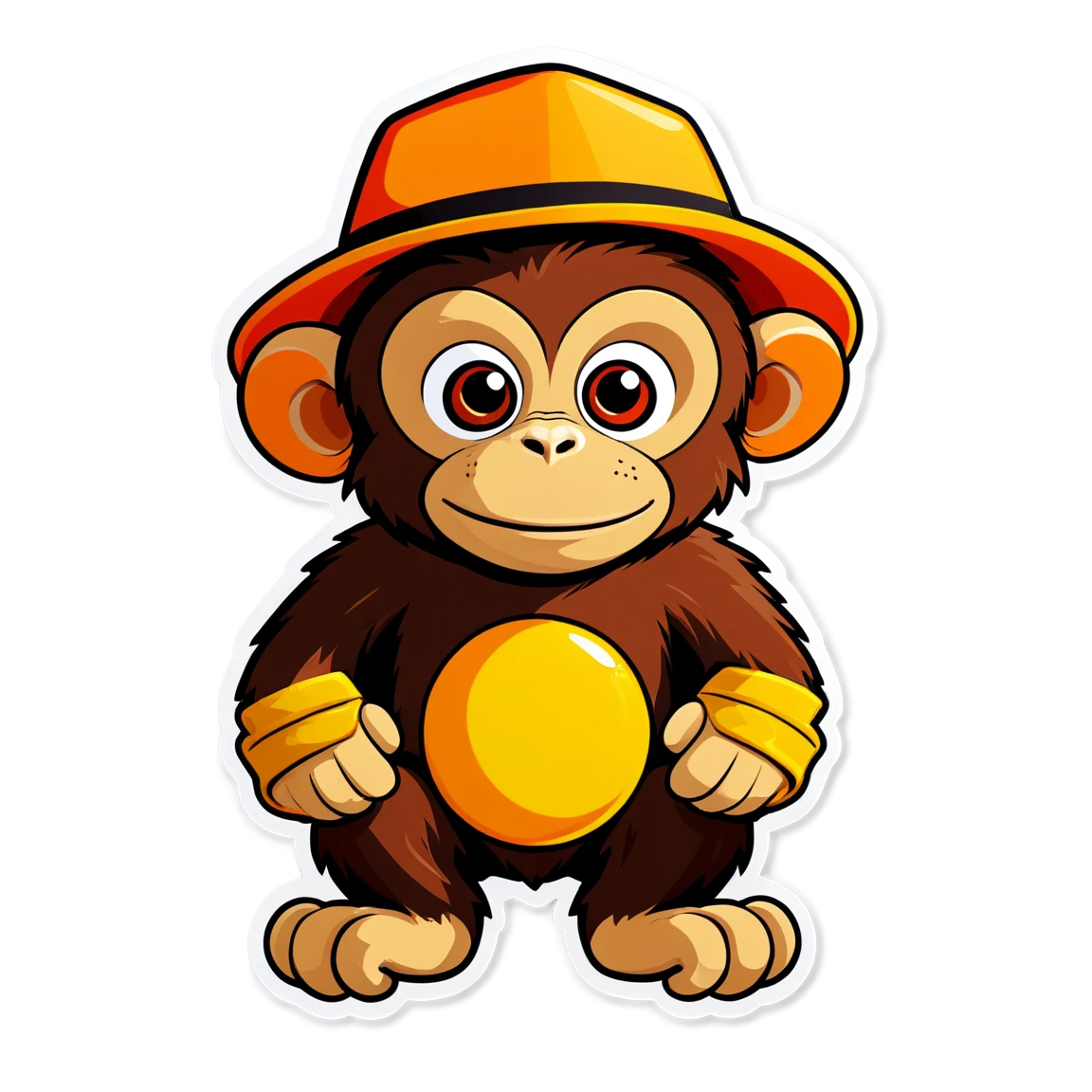 Monkey sticker wearing a hat