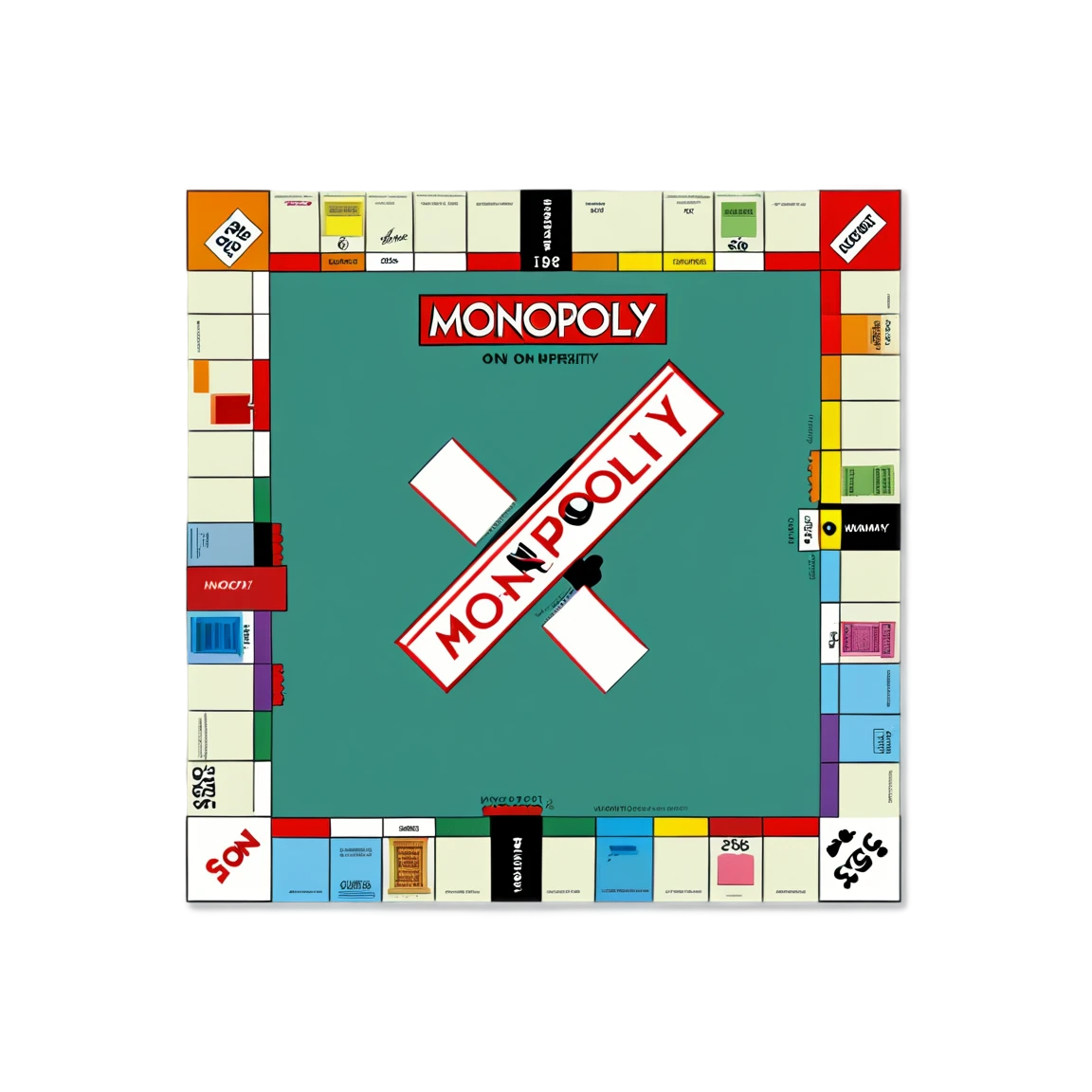 Monopoly on property square, board game sticker, Monopoly sticker