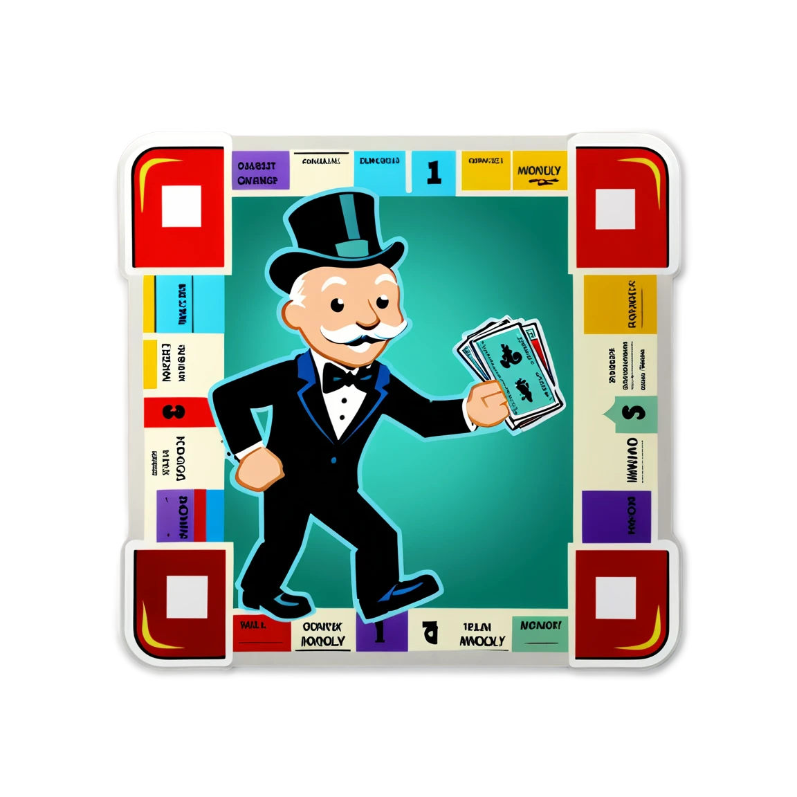 Monopoly winner, board game sticker, Monopoly sticker