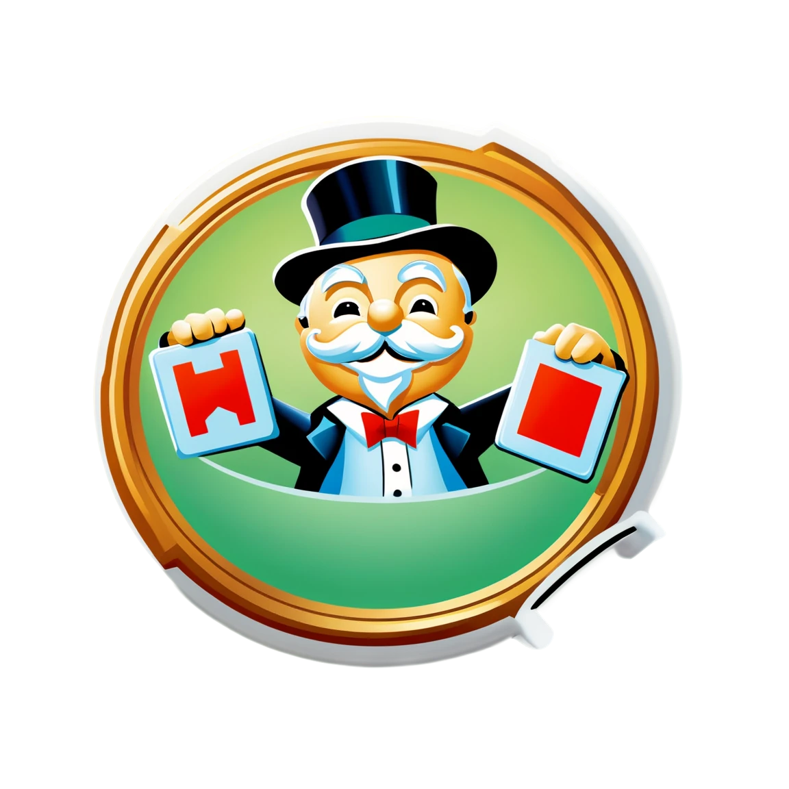 Monopoly holding token, board game sticker, Monopoly sticker