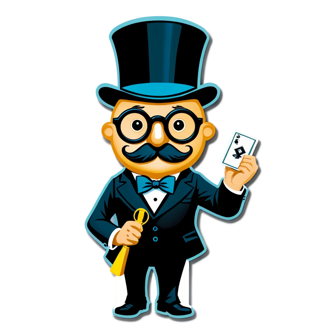 Monopoly with monocle, board game sticker, Monopoly sticker