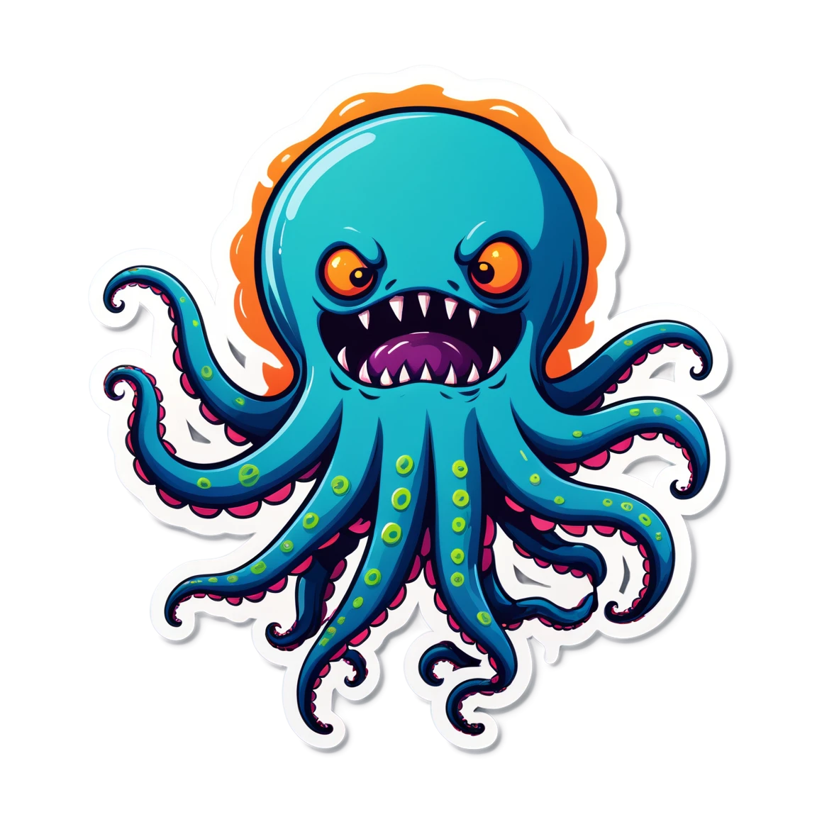 Monster with tentacles, monster sticker