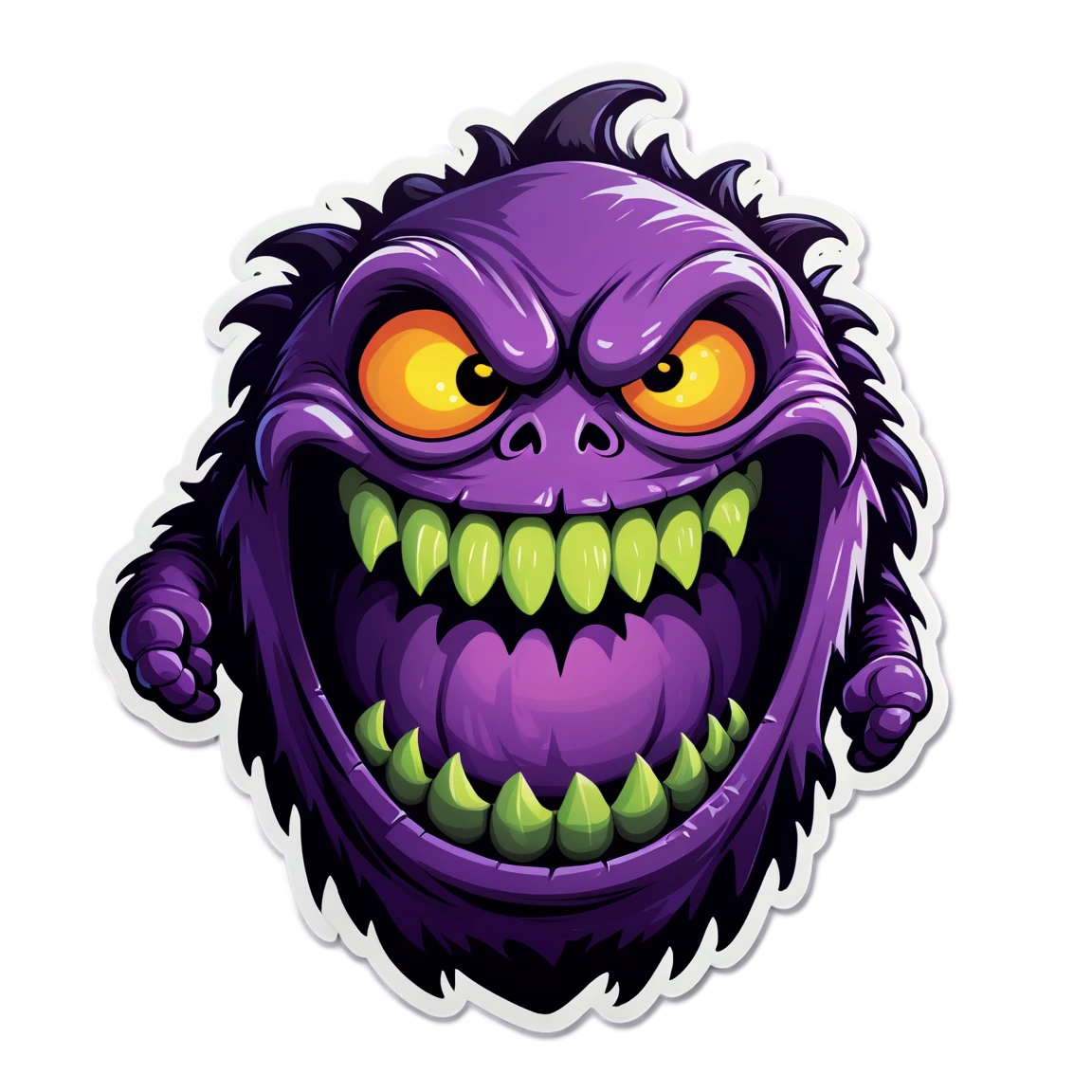 Monster with a spooky grin, monster sticker