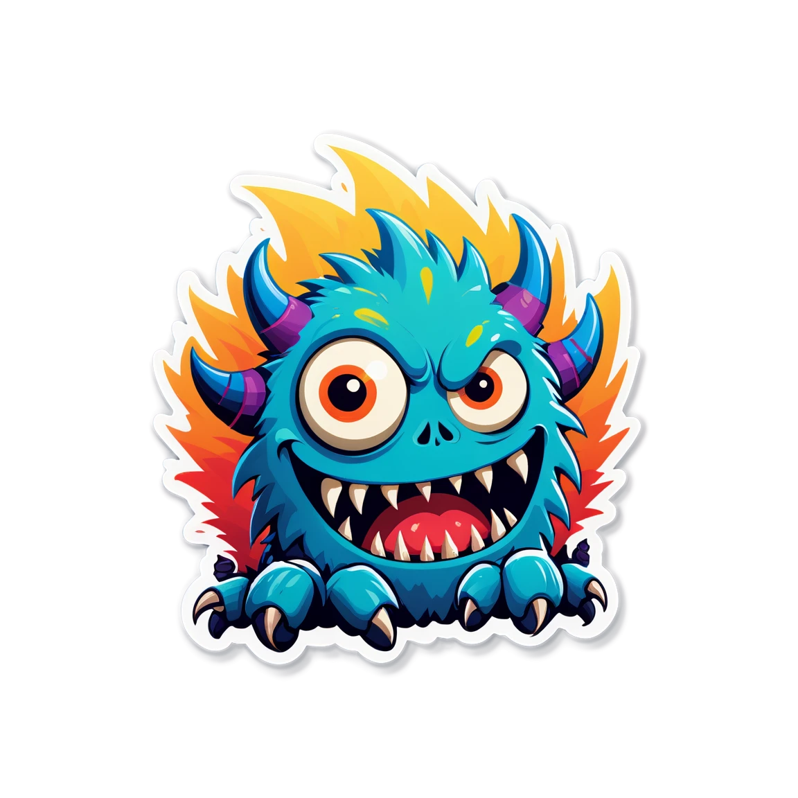 Monster with claws, monster sticker