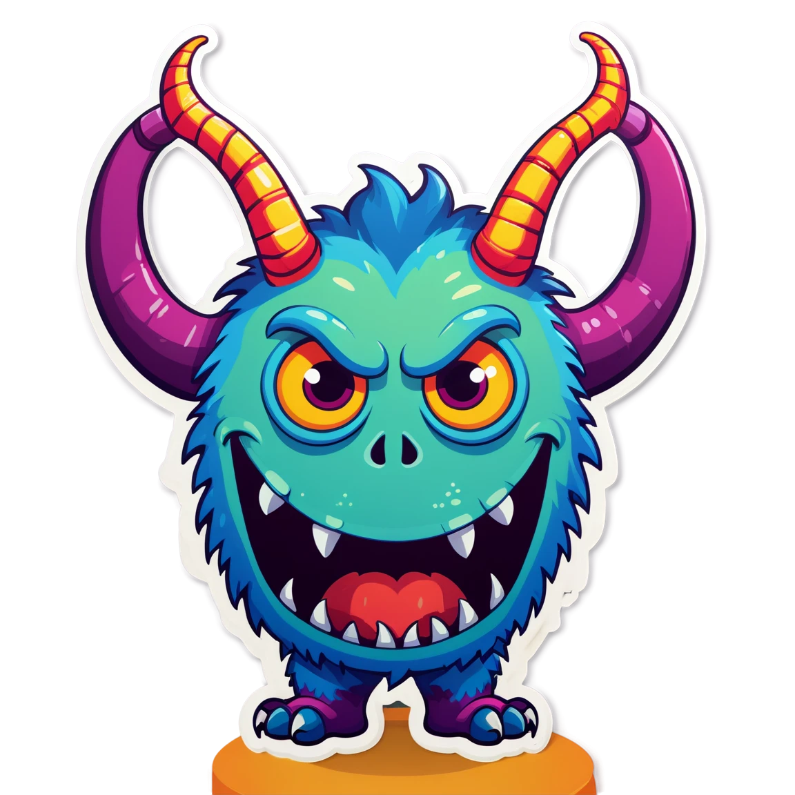 Monster with horns, monster sticker