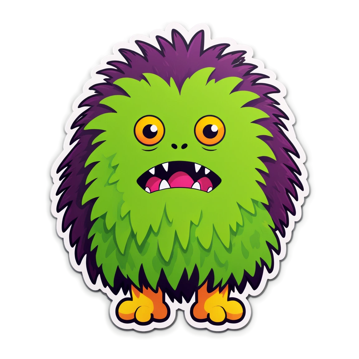 Monster covered in fur, monster sticker