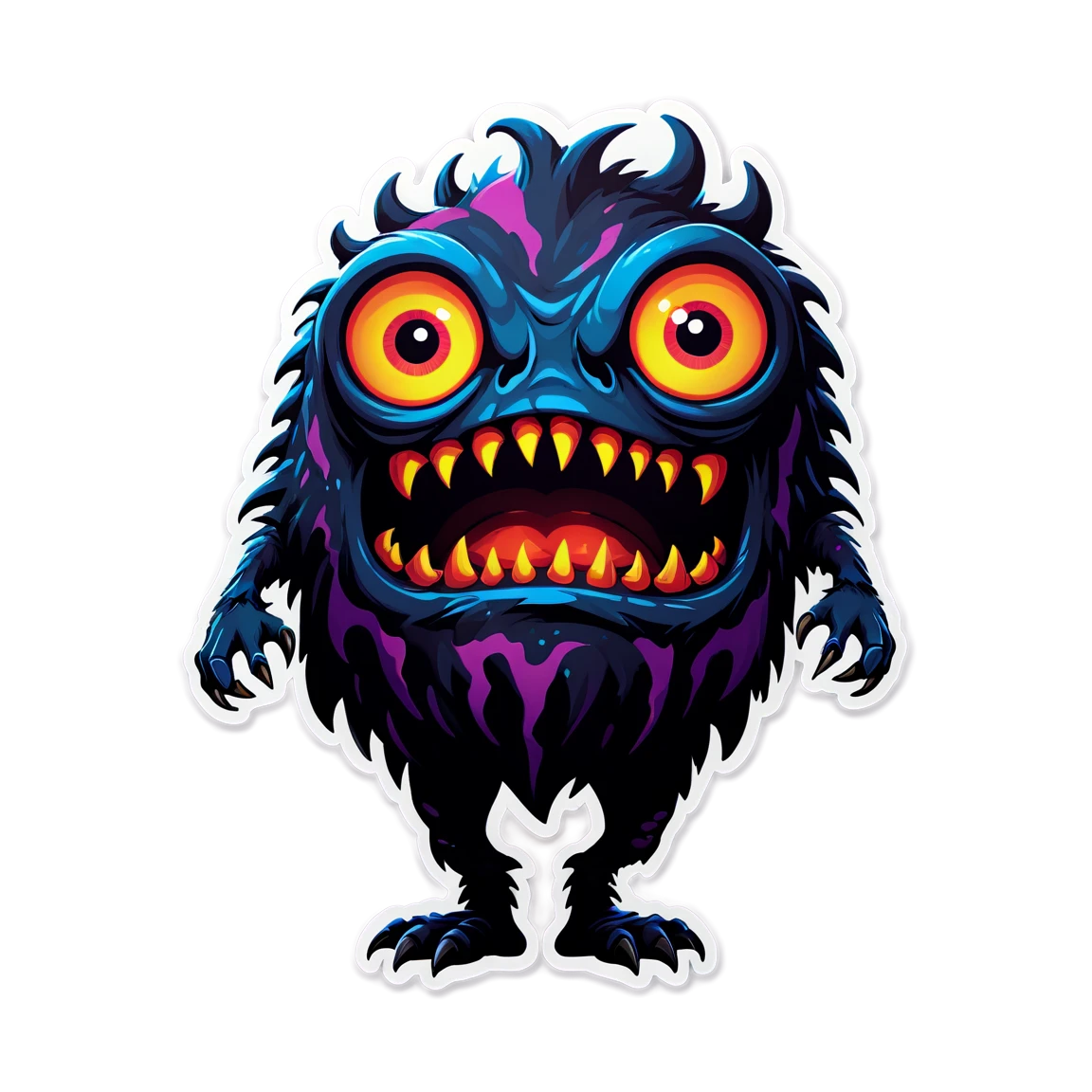 Monster with glowing eyes, monster sticker