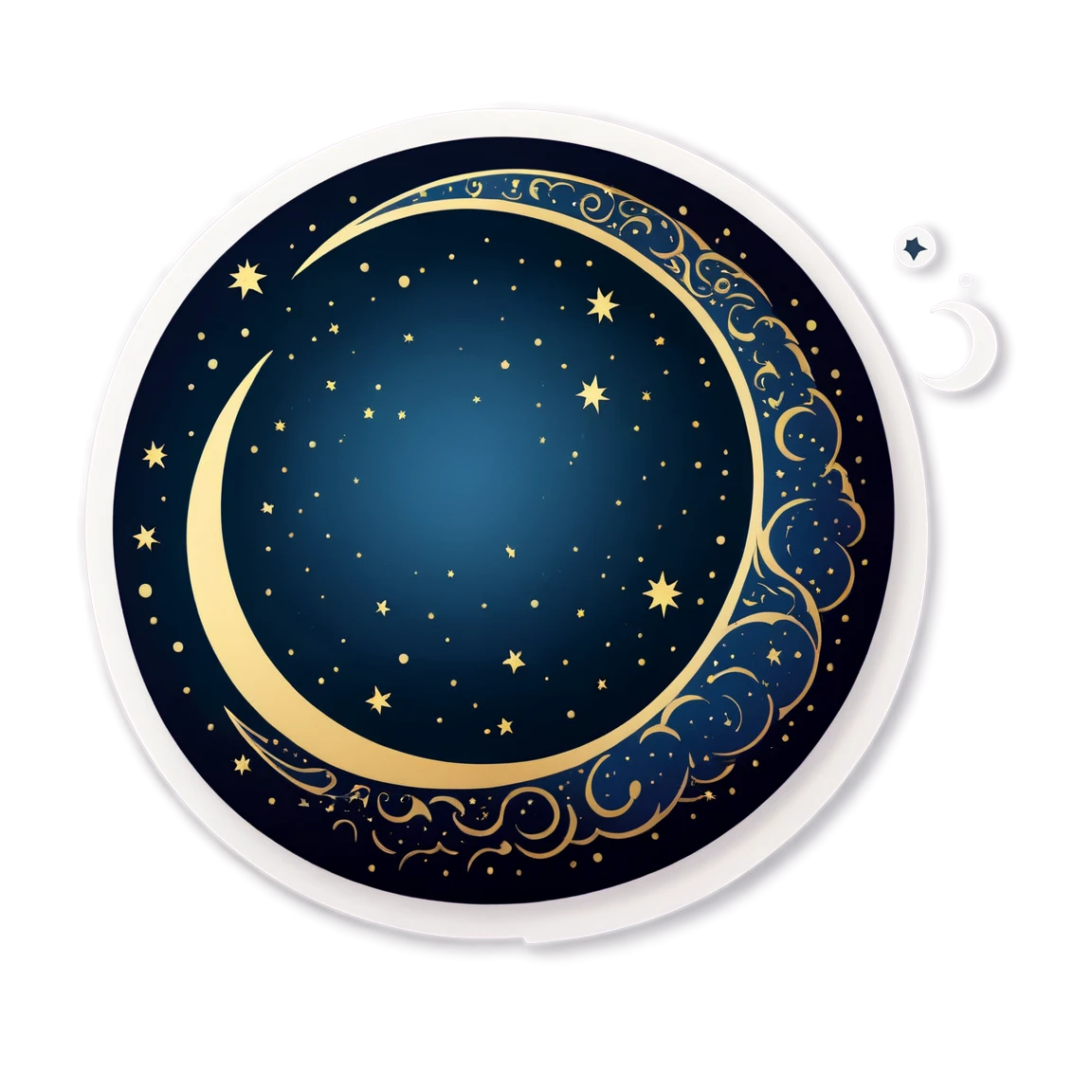 Crescent moon phase, celestial sticker, moon sticker