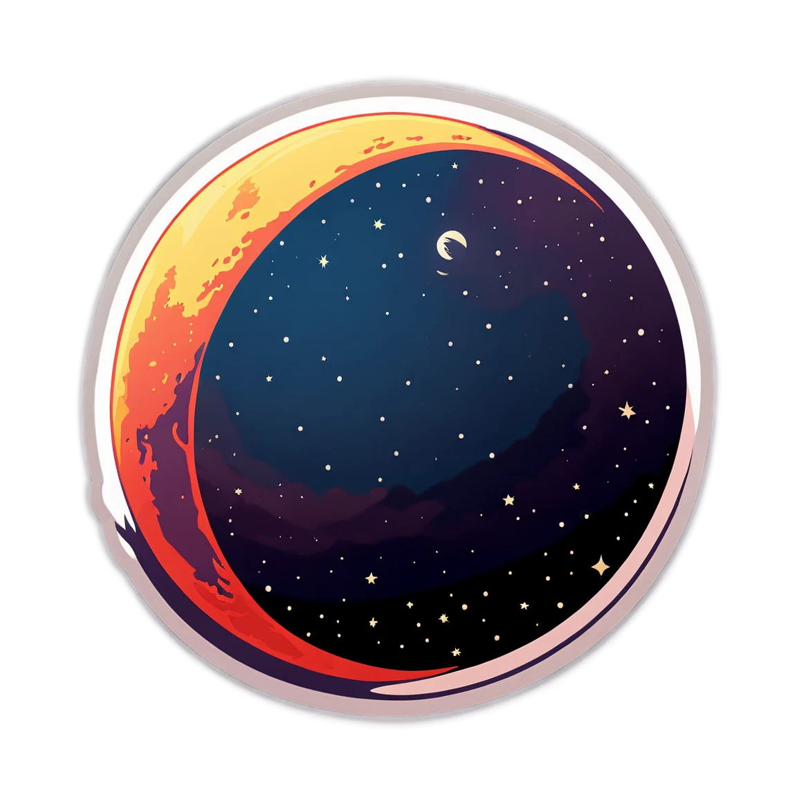 Lunar eclipse moment, celestial sticker, moon sticker