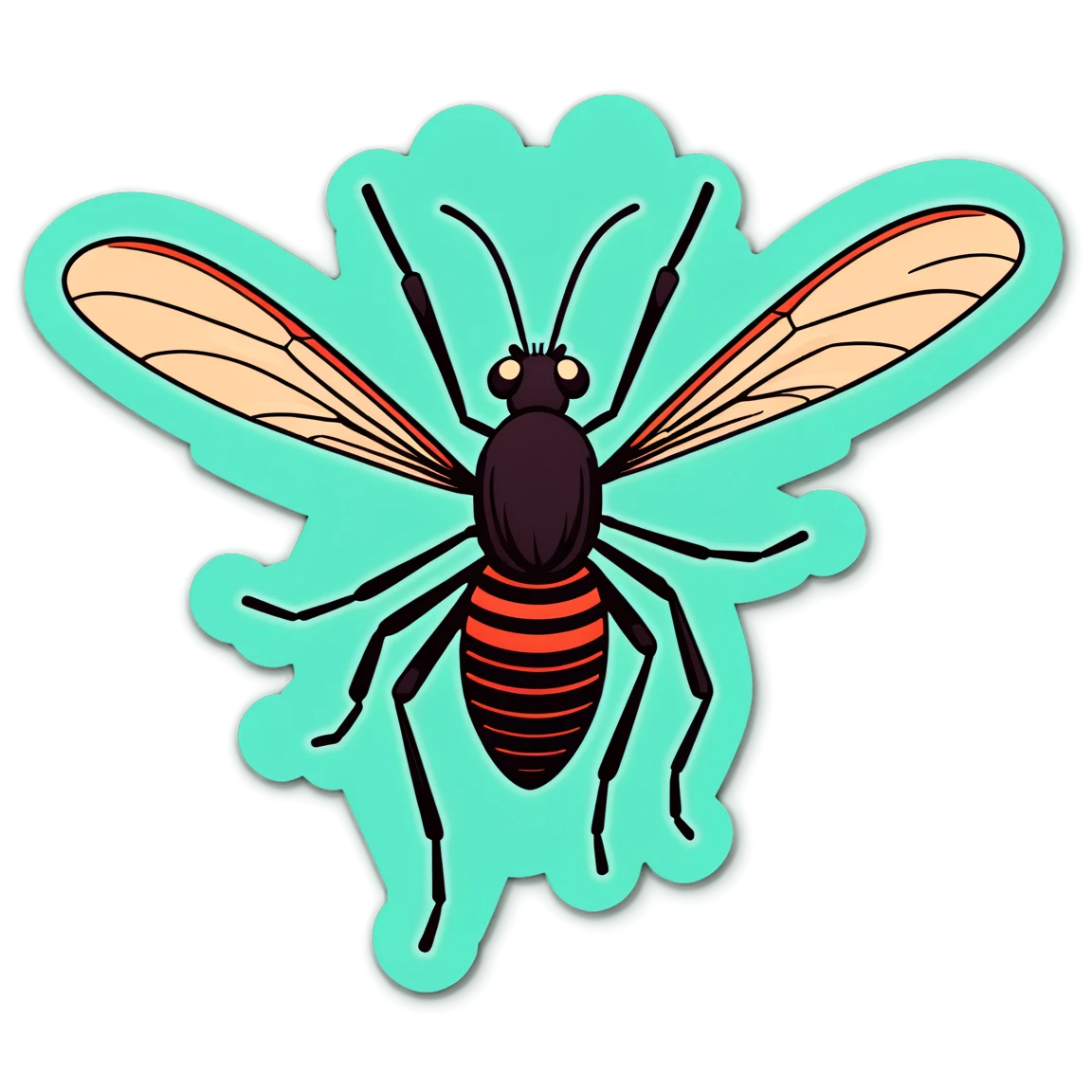 Glowing mosquito sticker