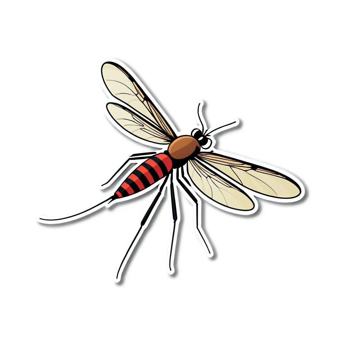 Detailed mosquito sticker