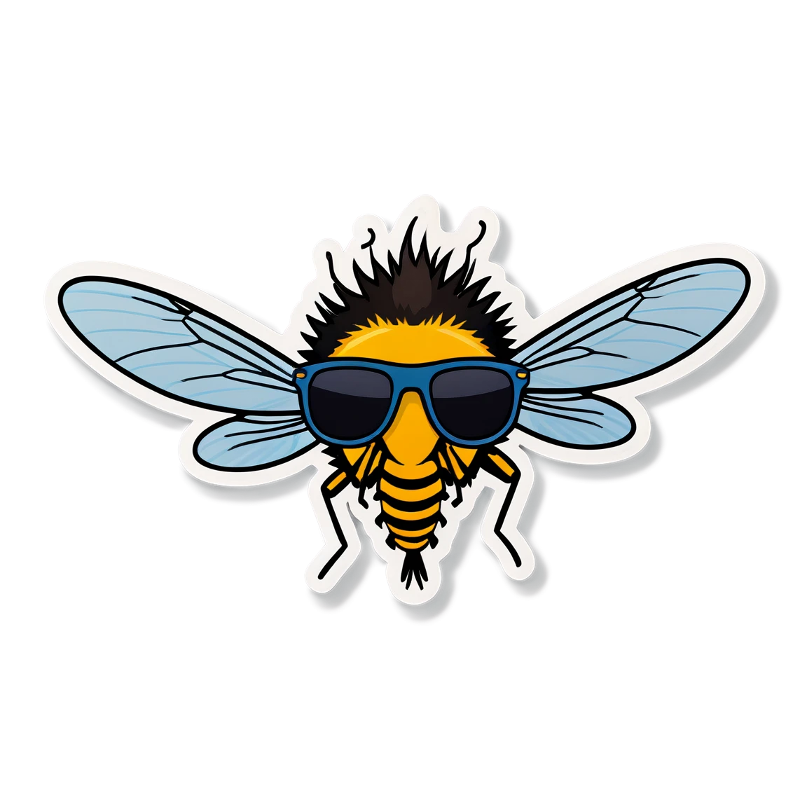 Mosquito sticker with sunglasses