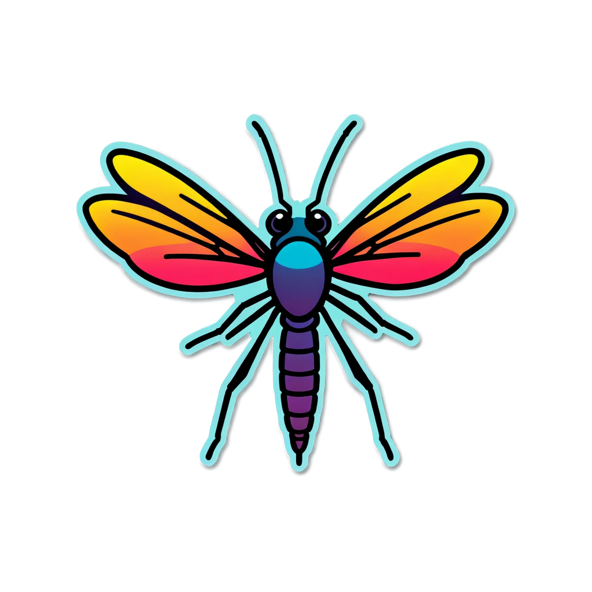 Neon mosquito sticker