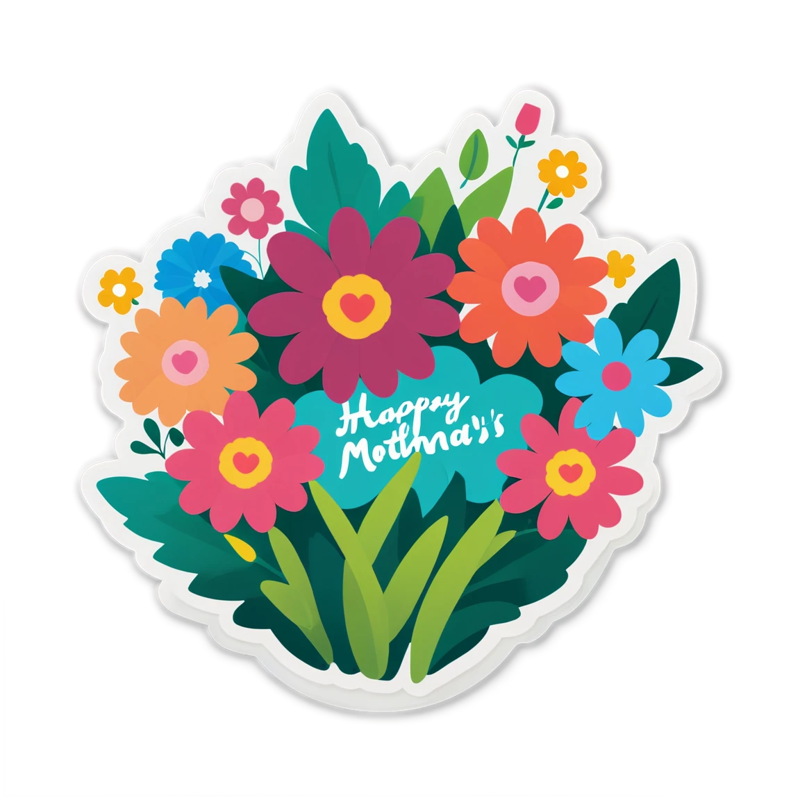 Mother's Day with flowers, Mother's Day sticker