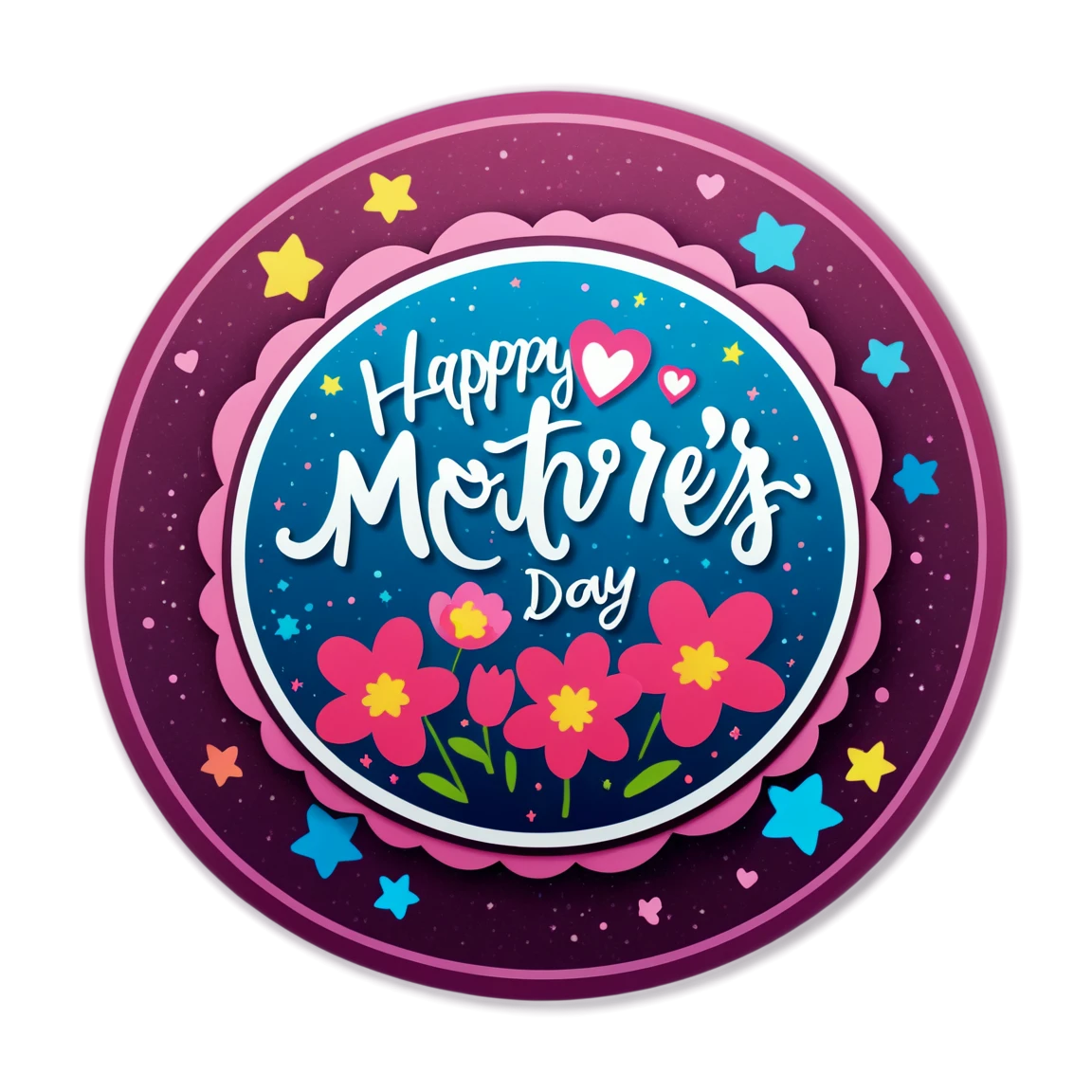 Mother's Day with sparkles, Mother's Day sticker