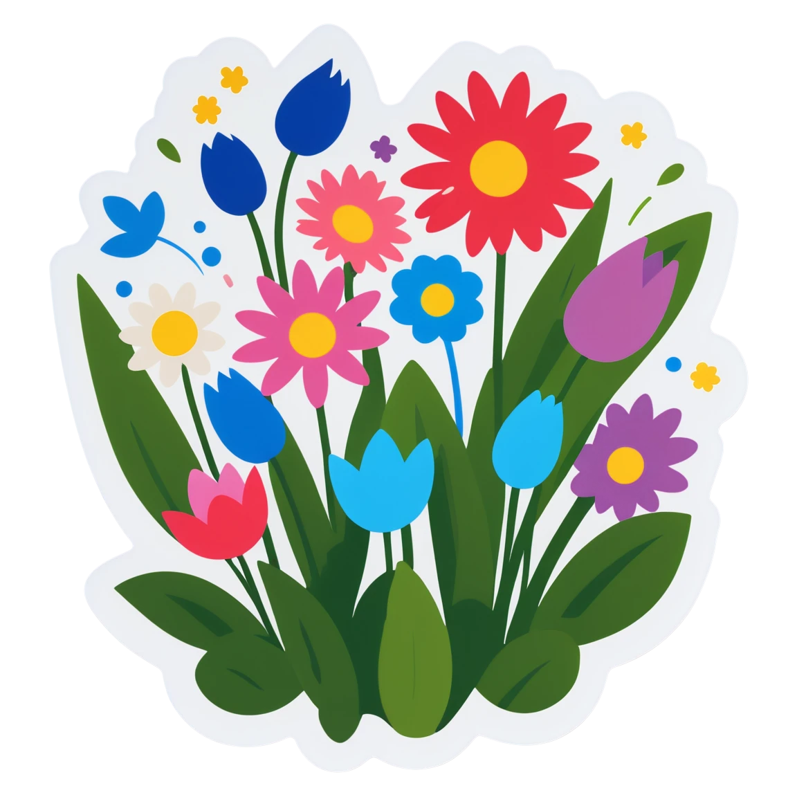 Mother's Day in a garden, Mother's Day sticker