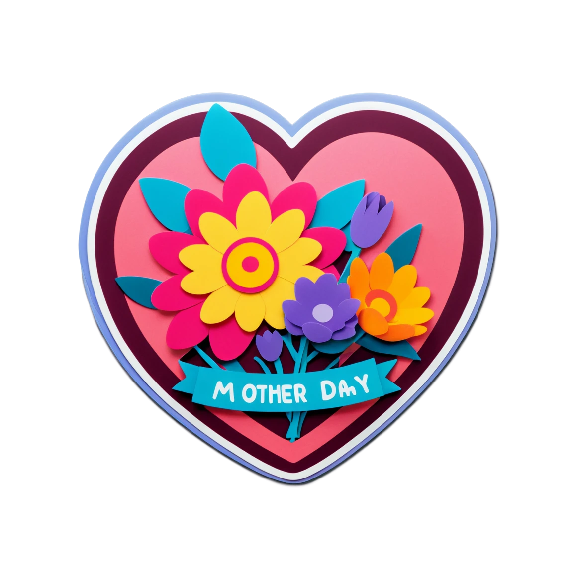 Mother's Day with a card, Mother's Day sticker