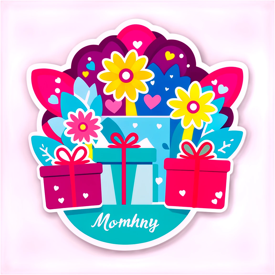 Mother's Day with gifts, Mother's Day sticker